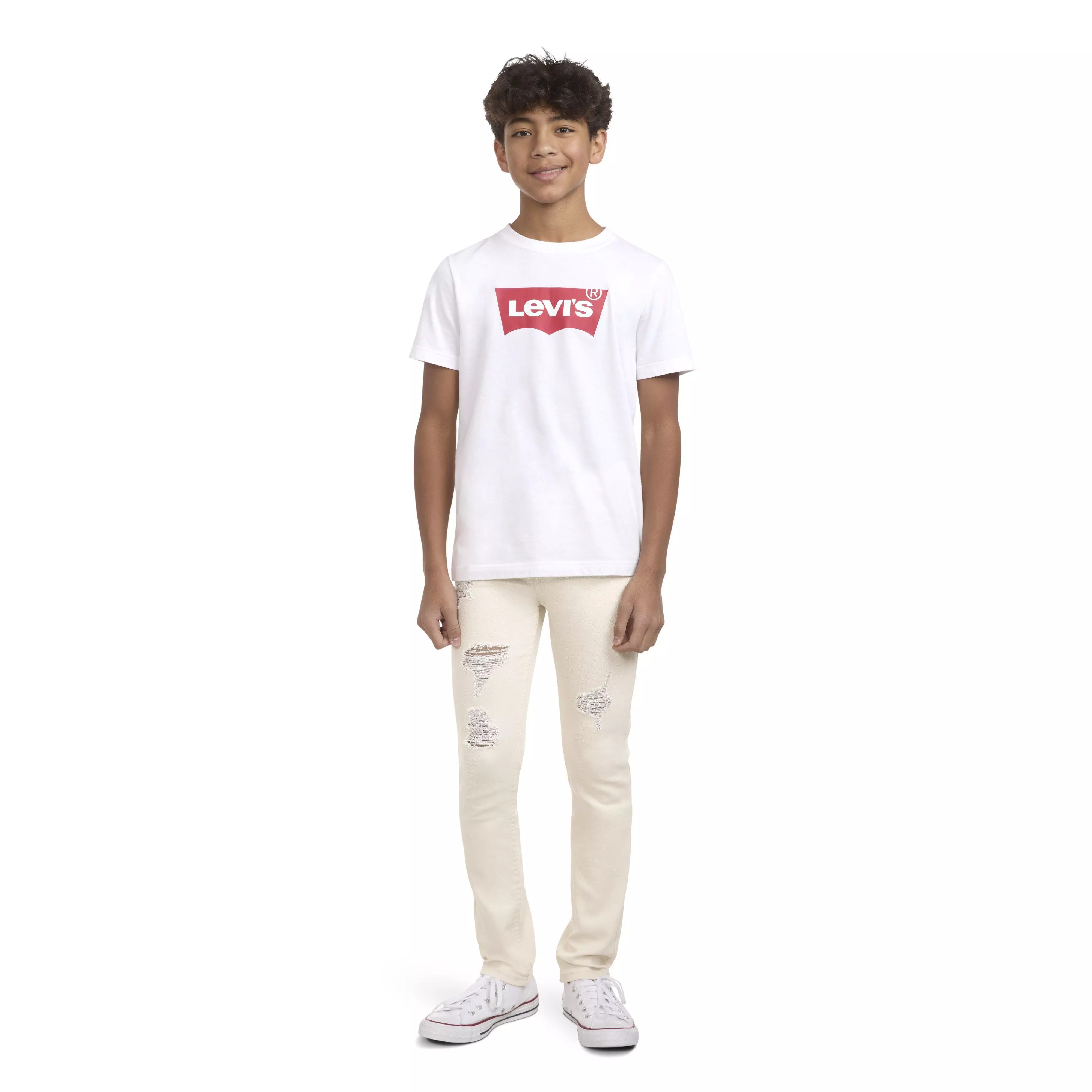 Levi's Big Boys' 510 Skinny Fit Beige Wash Denim Jeans - BEIGE