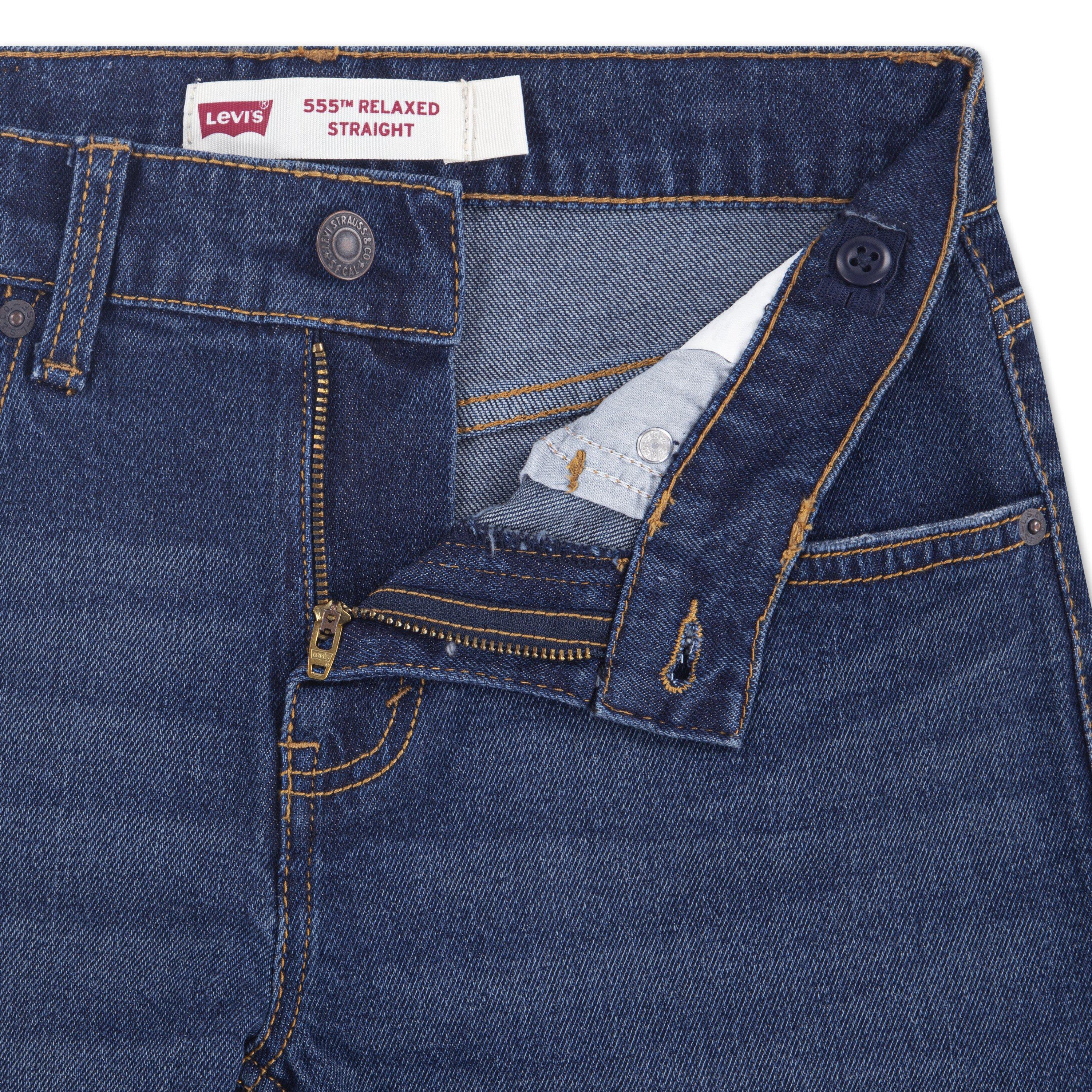 Levi's 555 Relaxed Lt Wash Big Boys' Blue Straight Denim Jeans - BLUE Thumbnail View 3