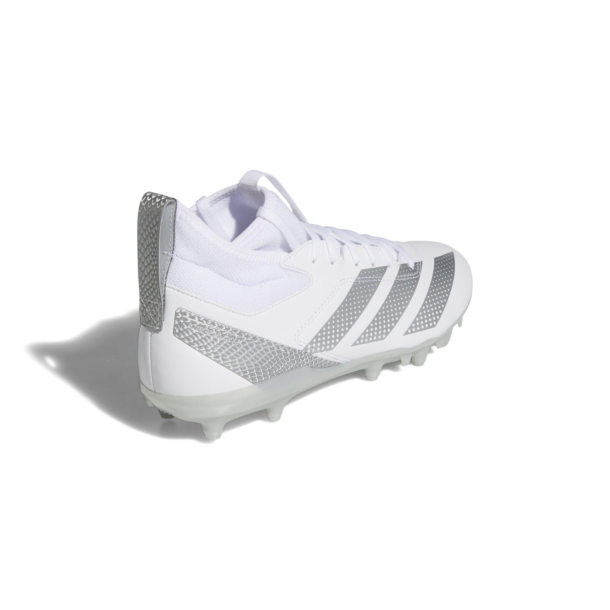 adidas Adizero Impact.2 "Ftwr White/Silver Metallic" Men's Football Cleat - WHITE/SILVER/WHITE Thumbnail View 4