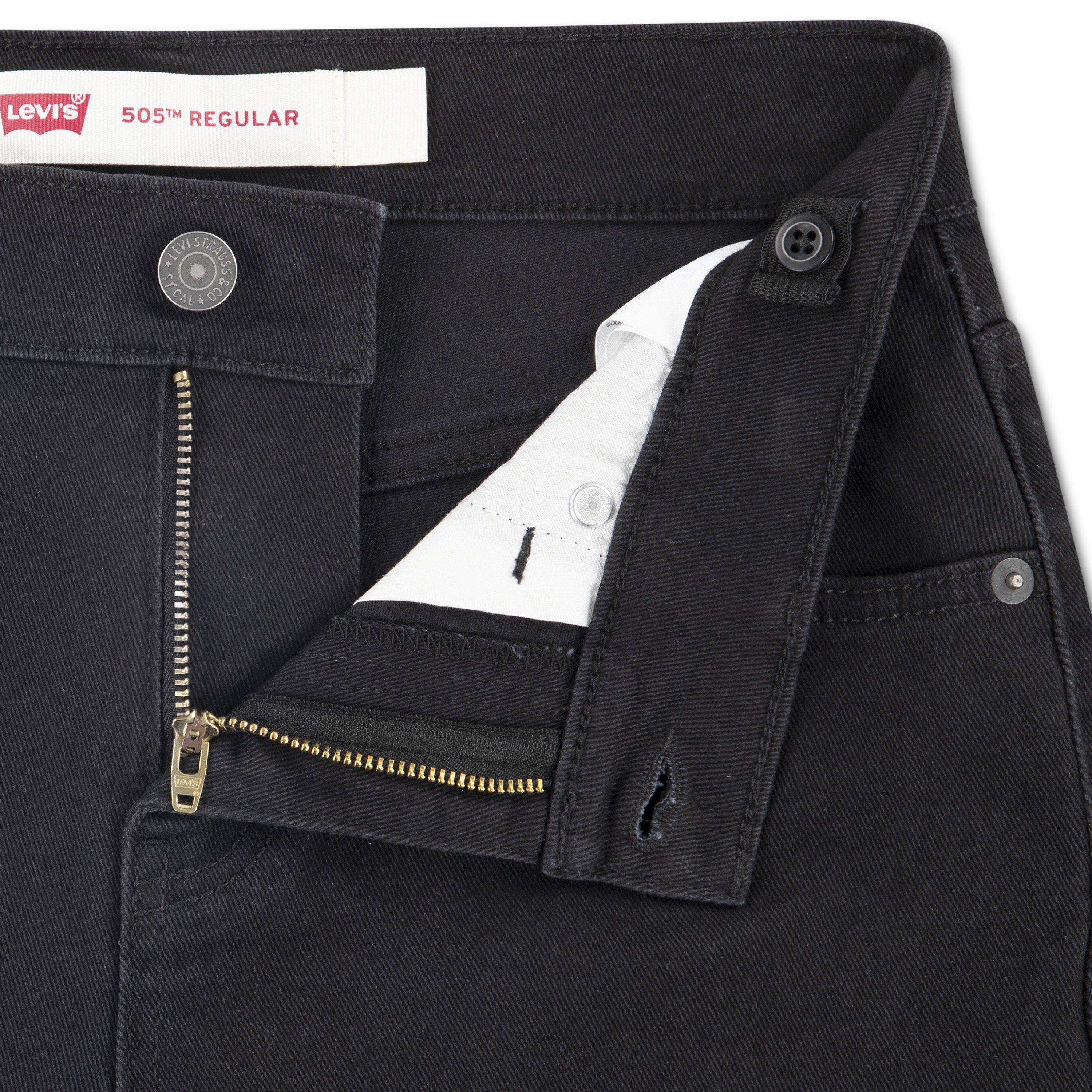 Levi's 505 Regular Fit Dark Wash Denim Big Boys' Black Jeans