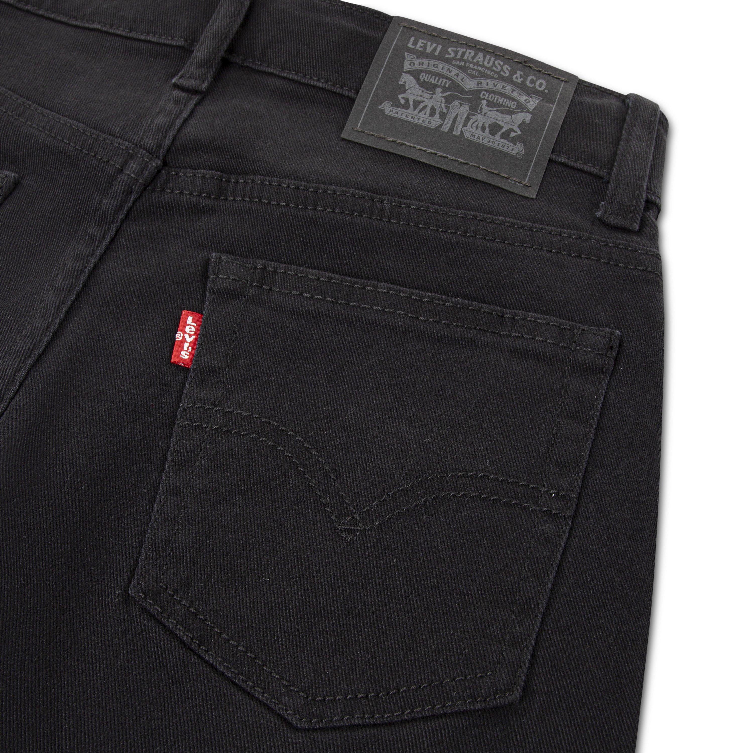 Levi's Big Boys' 505 Regular Fit Dark Wash Denim Black Jeans - BLACK Thumbnail View 4