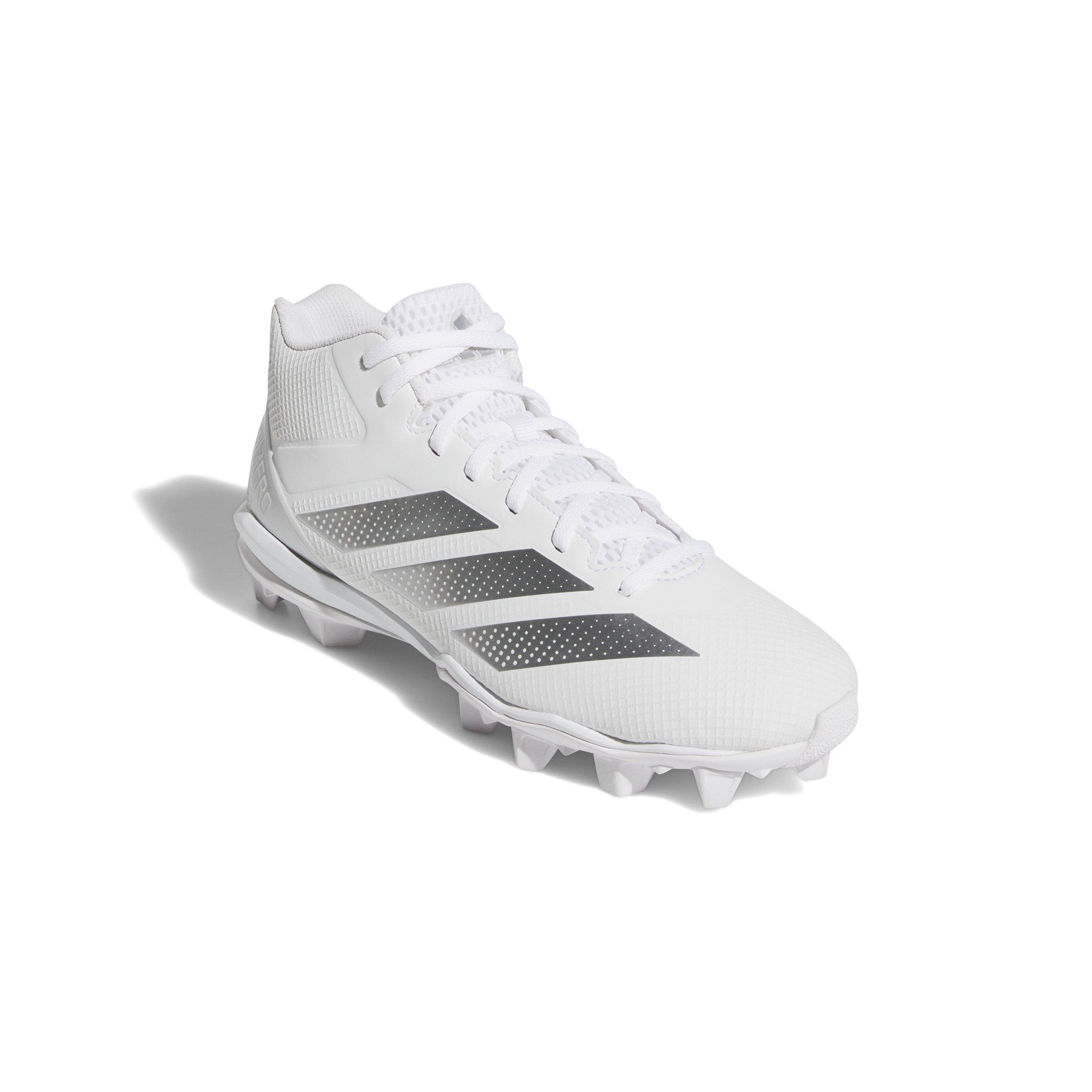 adidas Adizero Impact.2 "Ftwr White/Silver Metallic/Ftwr White" Men's Football Cleat - WHITE/SILVER/WHITE Thumbnail View 3