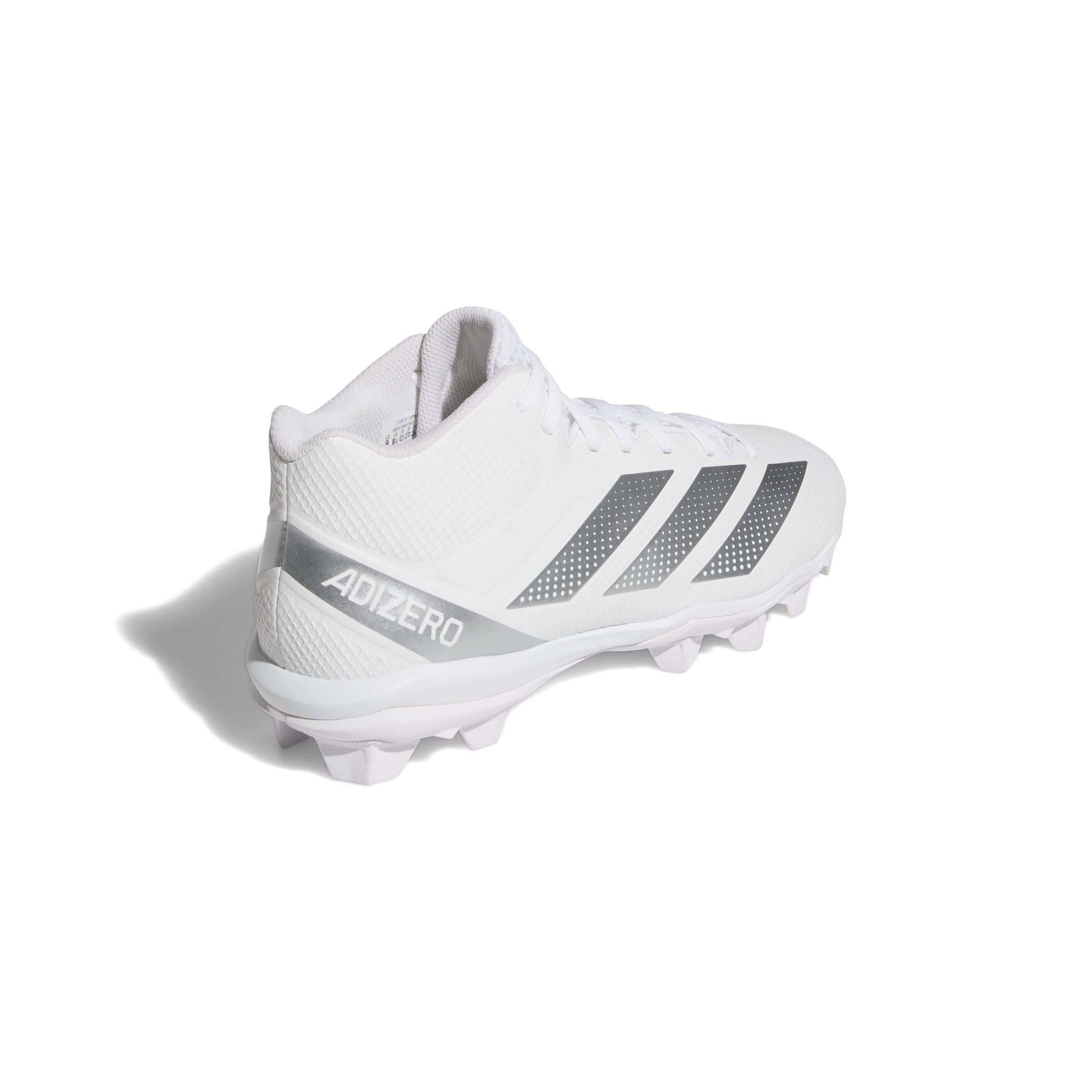 adidas Adizero Impact.2 "Ftwr White/Silver Metallic/Ftwr White" Men's Football Cleat - WHITE/SILVER/WHITE Thumbnail View 4