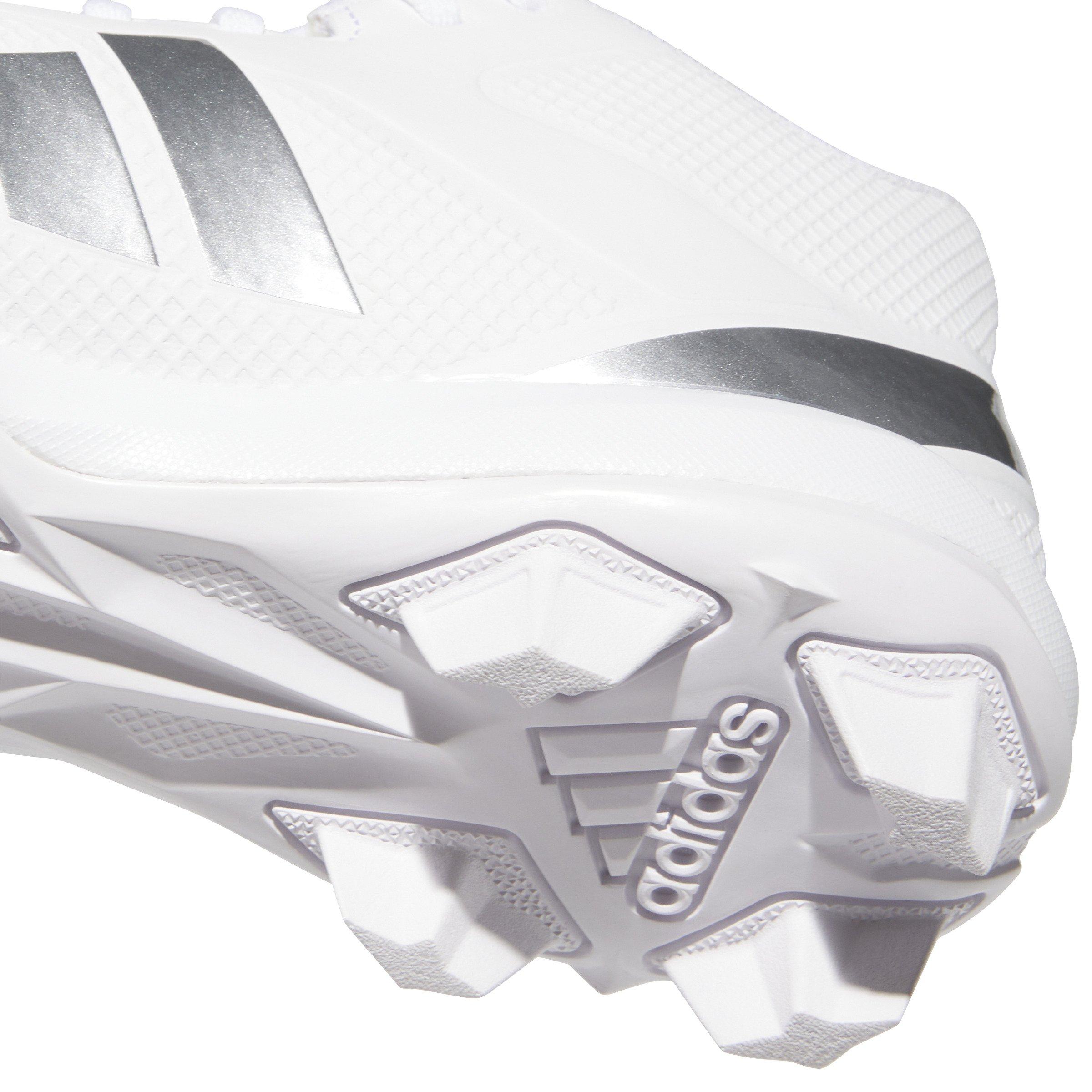 adidas Adizero Impact.2 "Ftwr White/Silver Metallic/Ftwr White" Men's Football Cleat - WHITE/SILVER/WHITE Thumbnail View 8