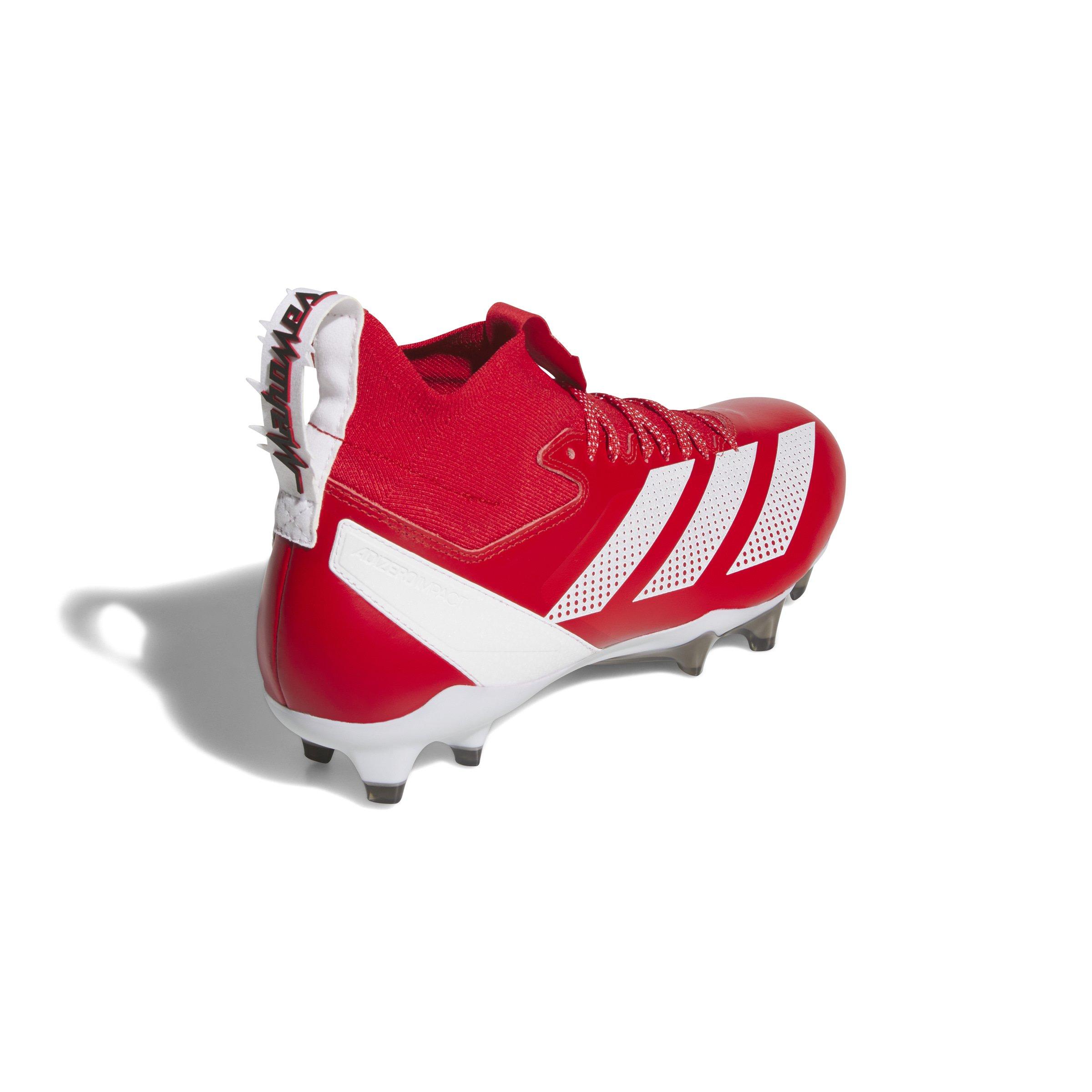 adidas Adizero Impact + PE "Team Colleg Red/Ftwr White/Team Colleg Red" Men's Football Cleat - RED/WHITE/RED Thumbnail View 4