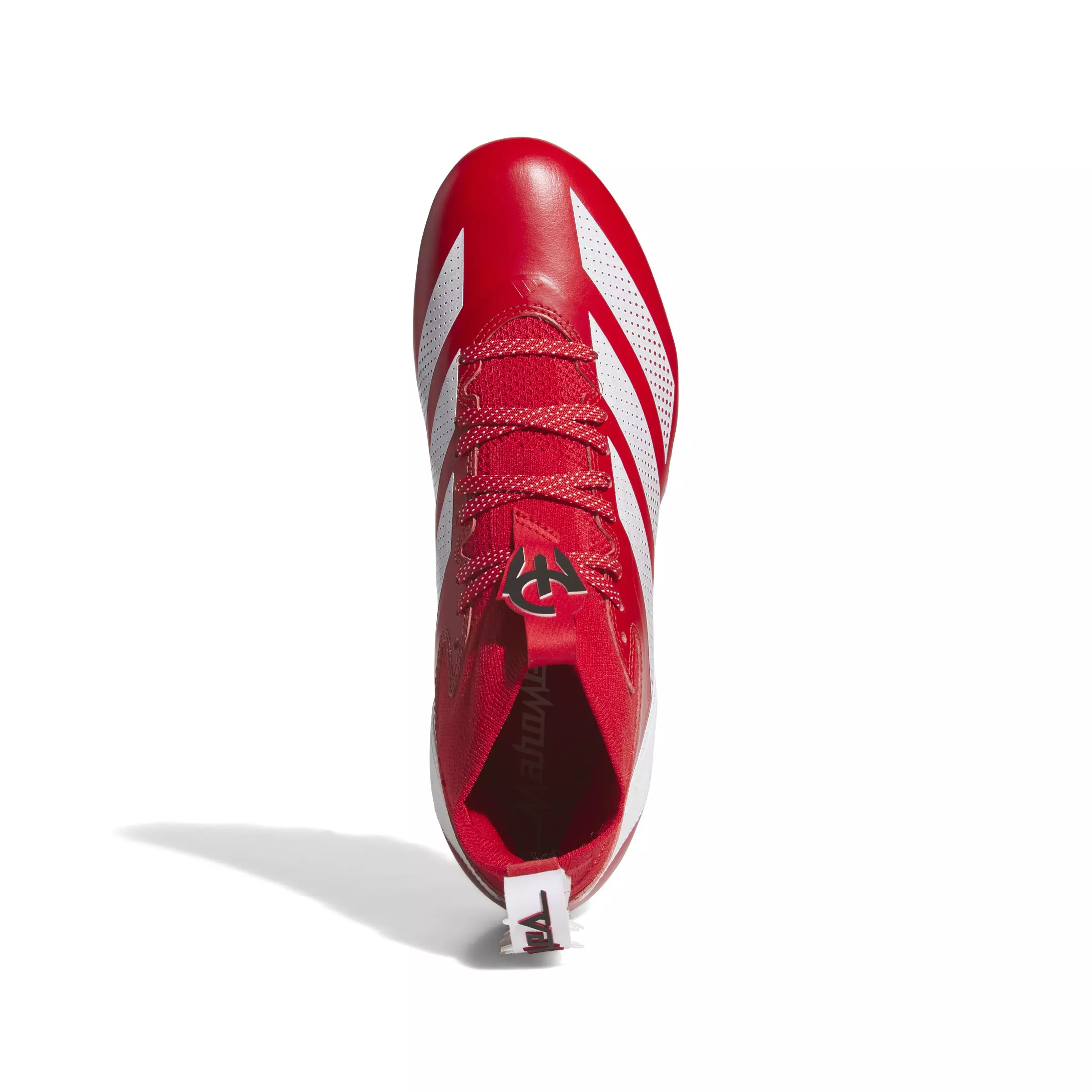 adidas Adizero Impact + PE "Team Colleg Red/Ftwr White/Team Colleg Red" Men's Football Cleat - RED/WHITE/RED