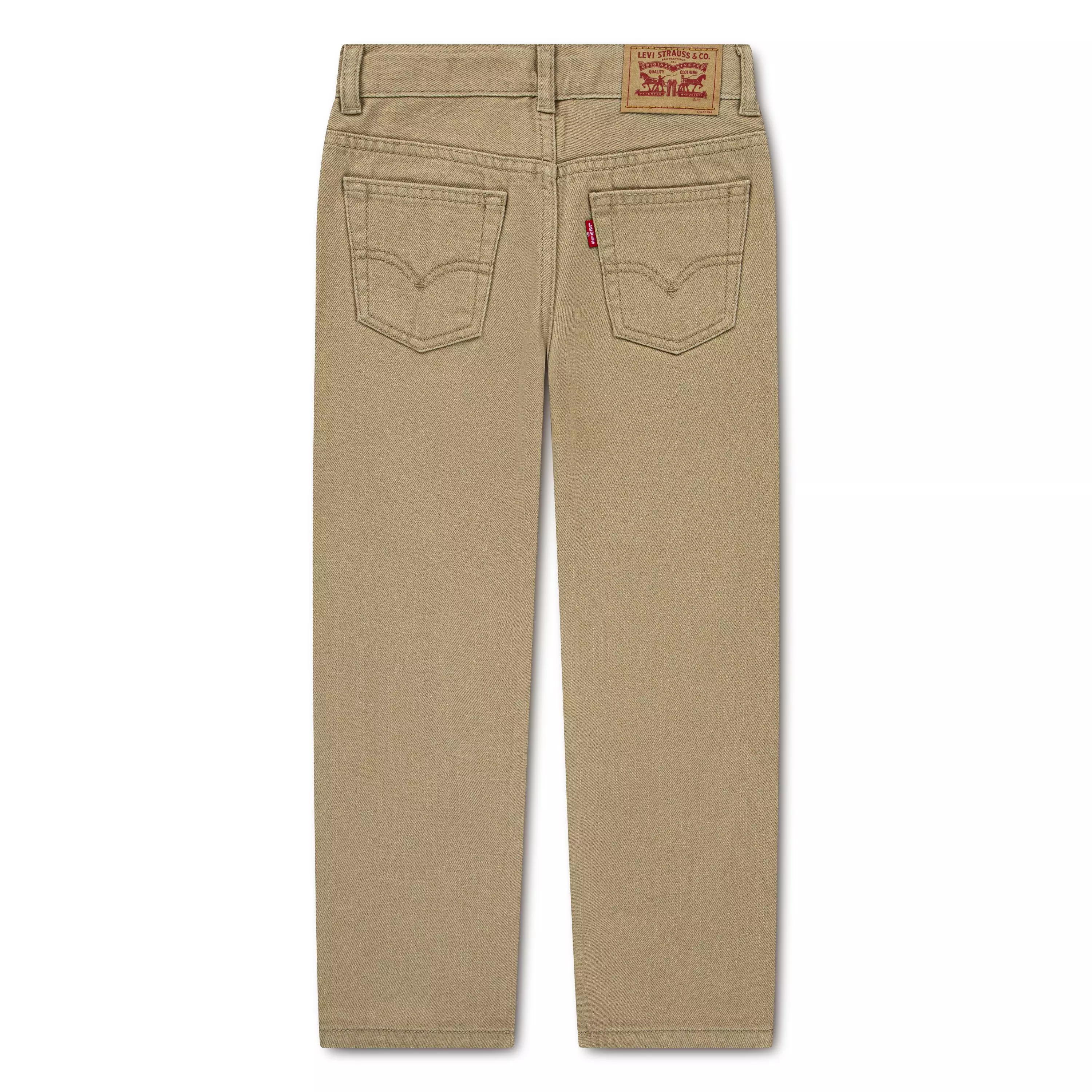 Levi's Big Boys' 505 Regular Fit Lt Wash Denim Jeans - Khaki - KHAKI