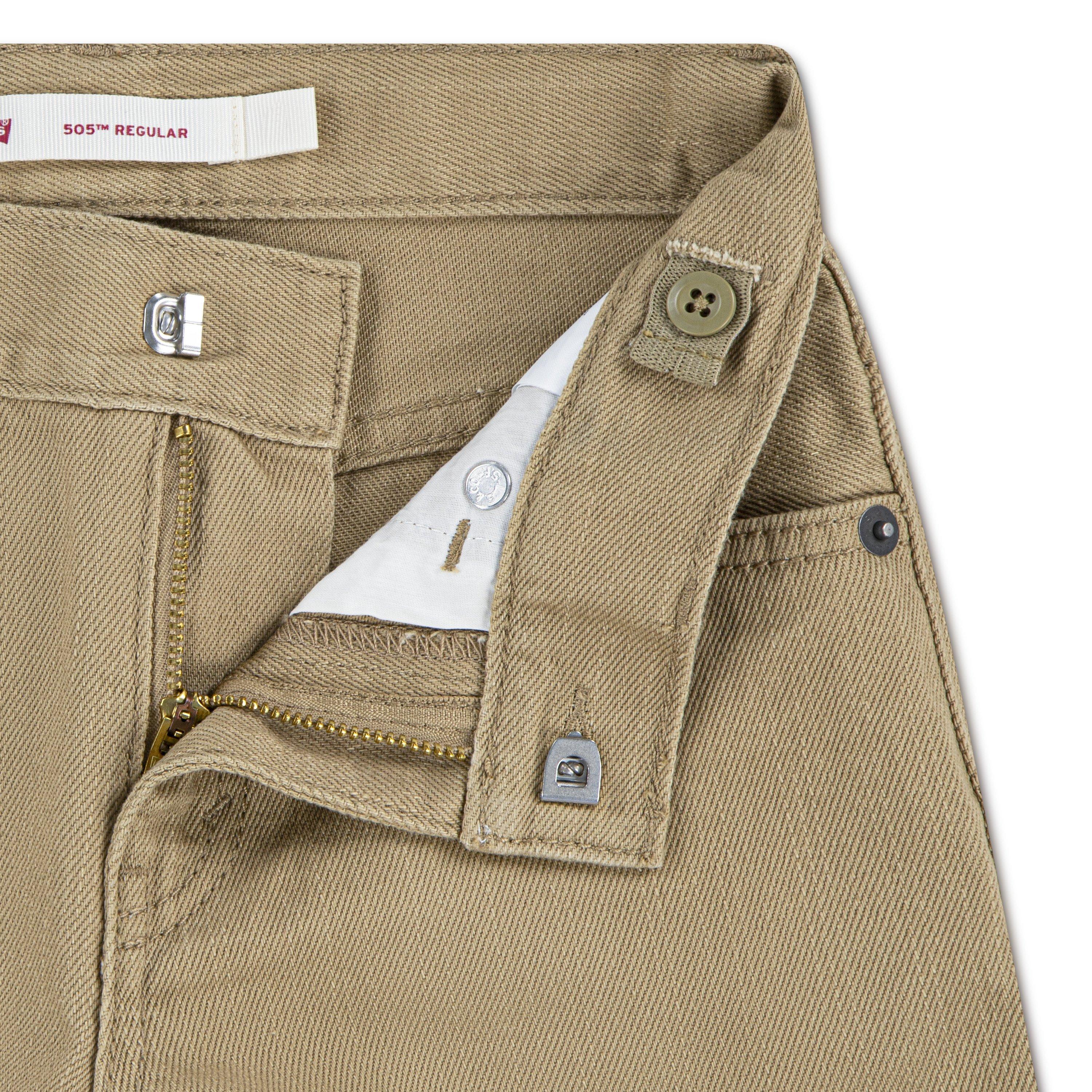 Levi's Big Boys' 505 Regular Fit Lt Wash Denim Jeans - Khaki - KHAKI Thumbnail View 3