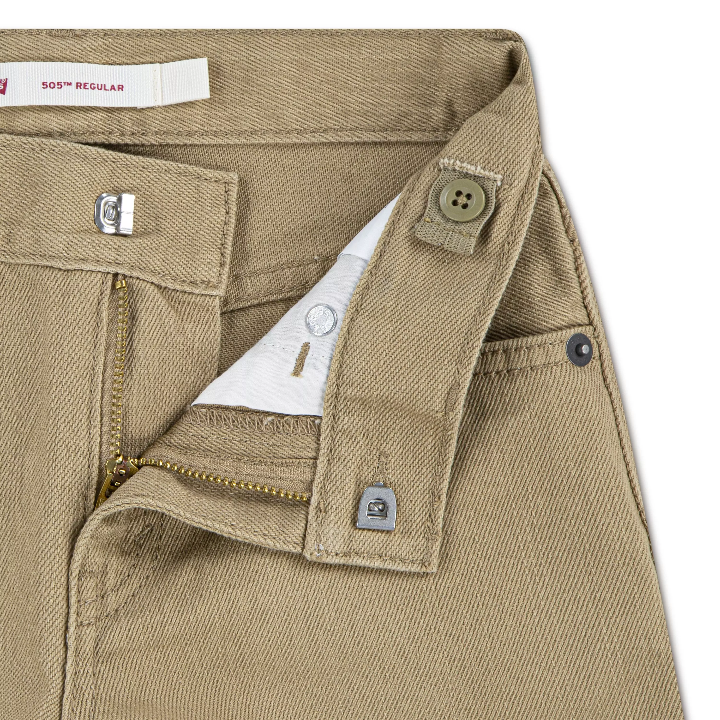 Levi's Big Boys' 505 Regular Fit Lt Wash Denim Jeans - Khaki - KHAKI