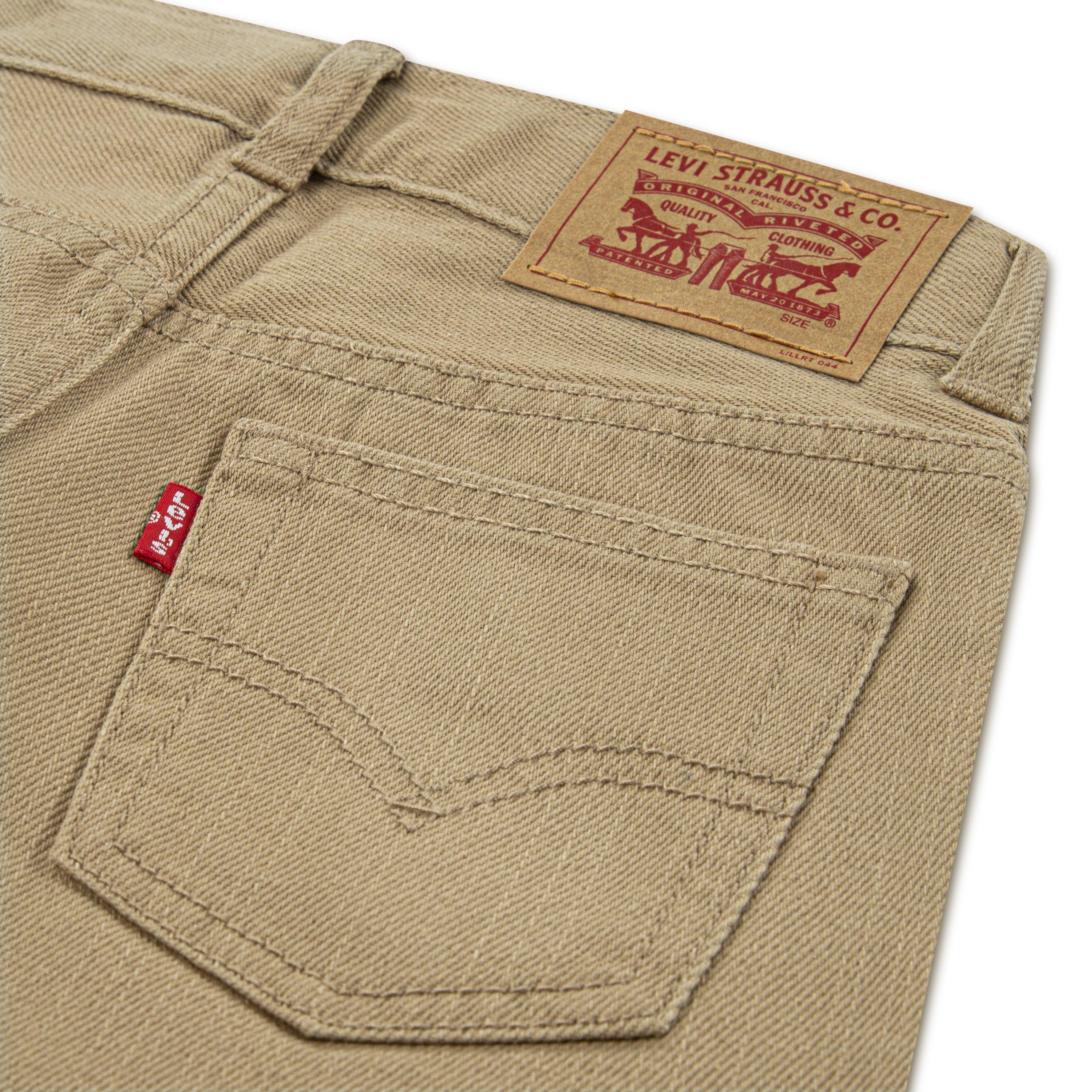Levi's Big Boys' 505 Regular Fit Lt Wash Denim Jeans - Khaki - KHAKI Thumbnail View 4