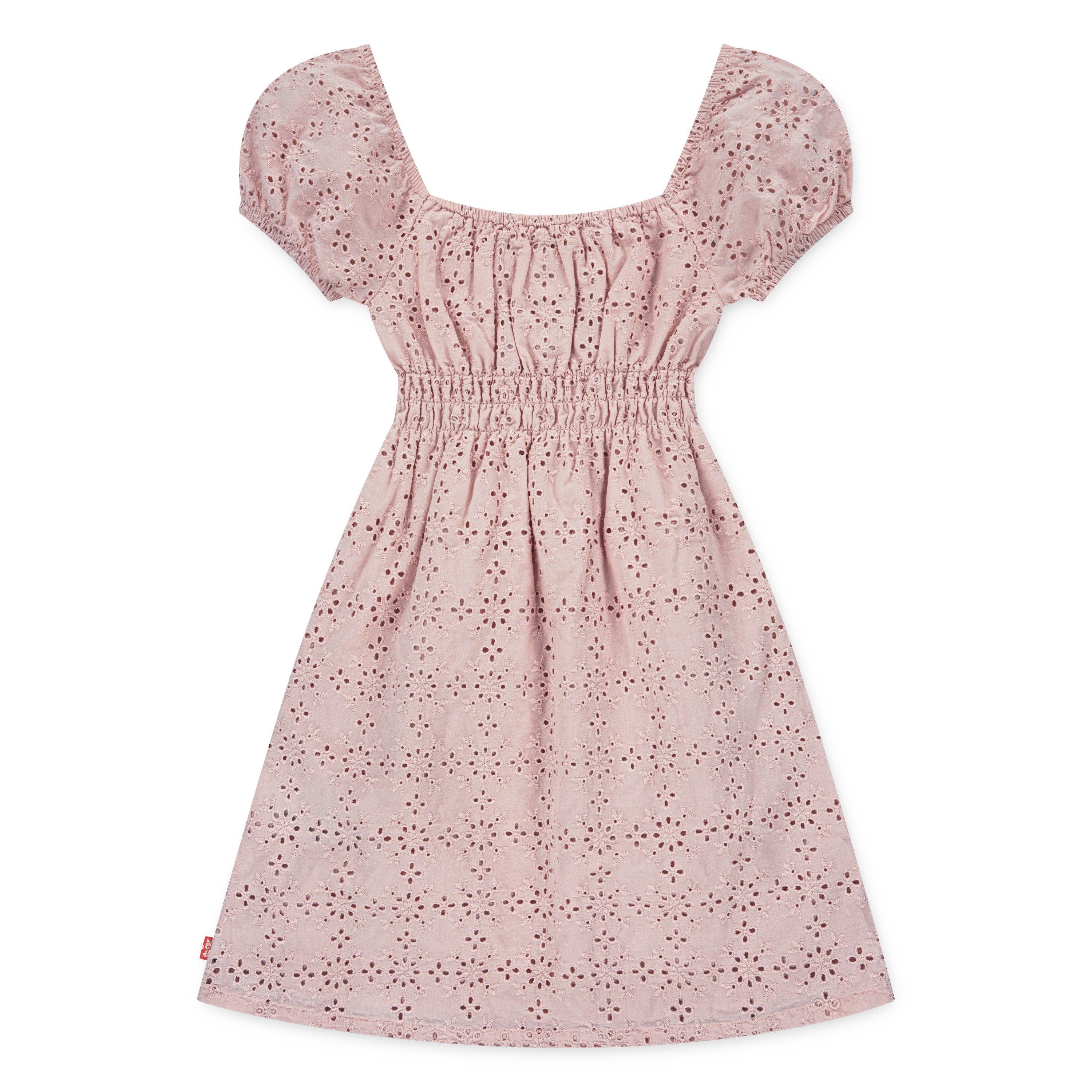 Levi's Eyelet Short Sleeve Little Girls' Pink Dress