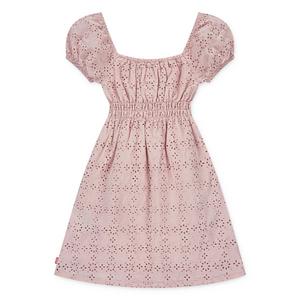 Levi's Little Girls' Eyelet Short Sleeve Dress - Pink