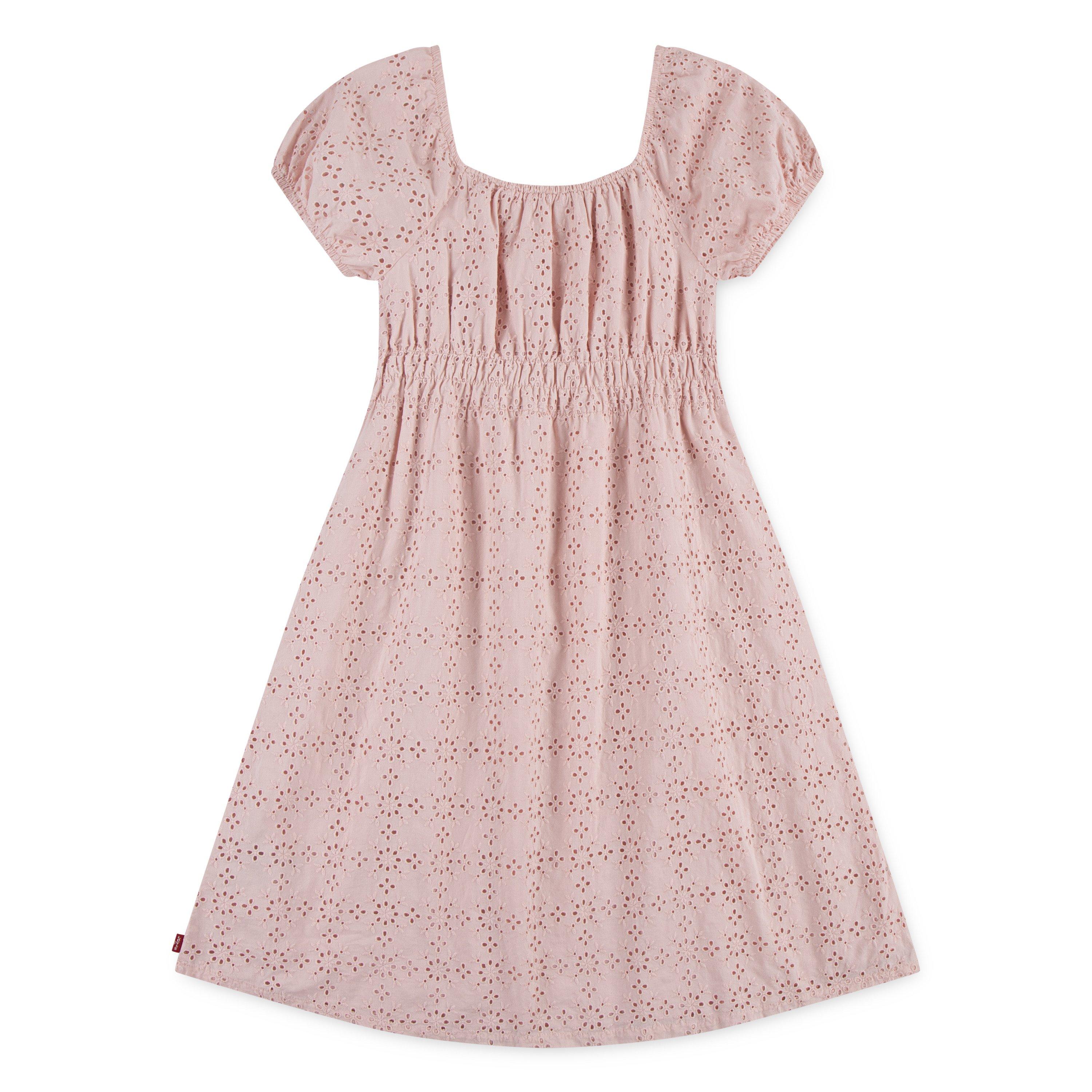 Levi's Eyelet Short Sleeve Big Girls' Pink Dress