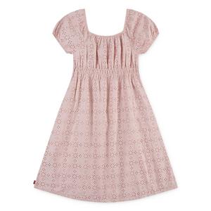 Levi's Big Girls' Eyelet Short Sleeve Dress - Pink