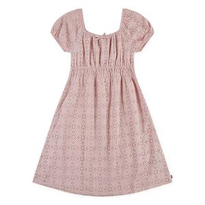 Levi's Big Girls' Eyelet Short Sleeve Dress - Pink