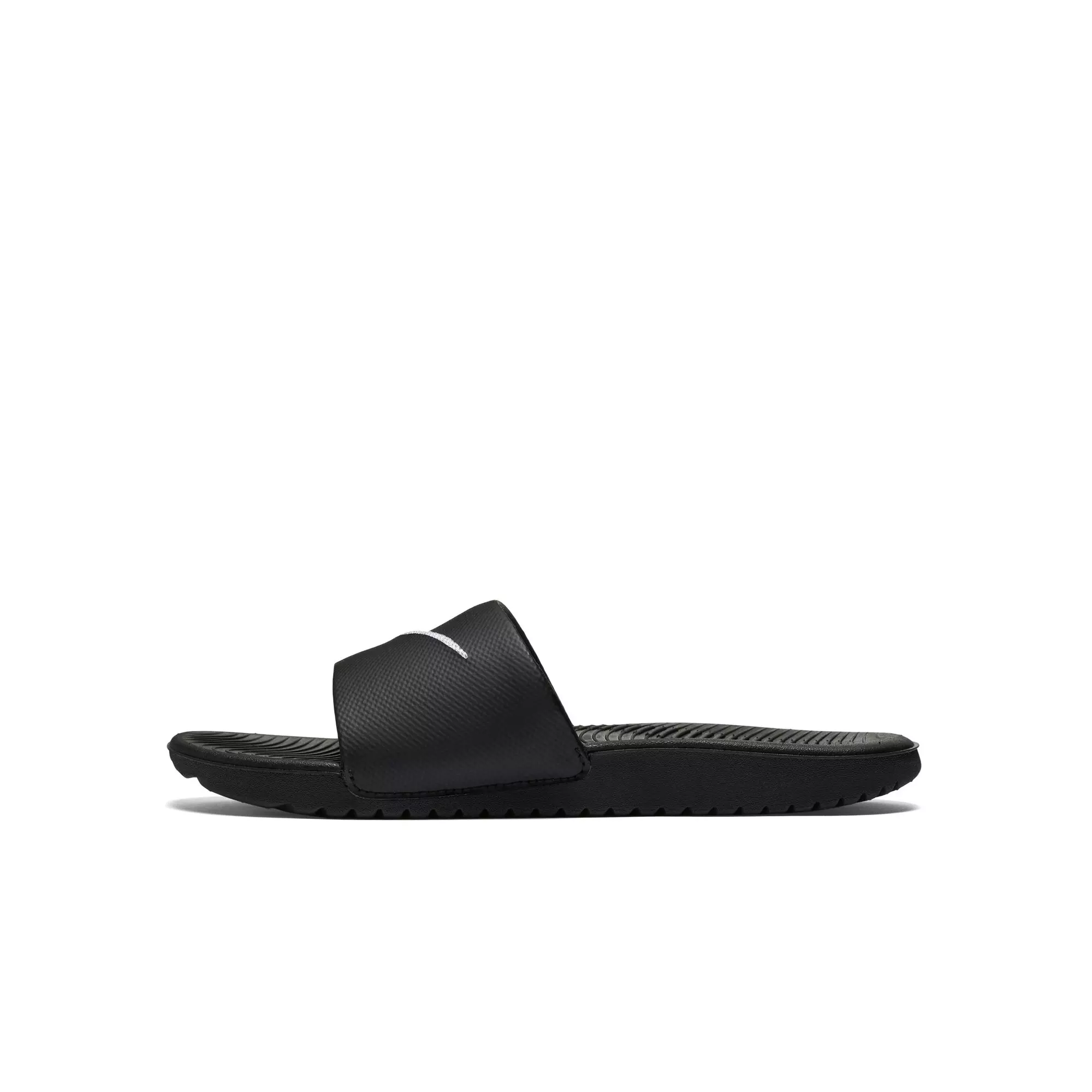 Nike Kawa Grade School Kids' Slide - BLACK/WHITE