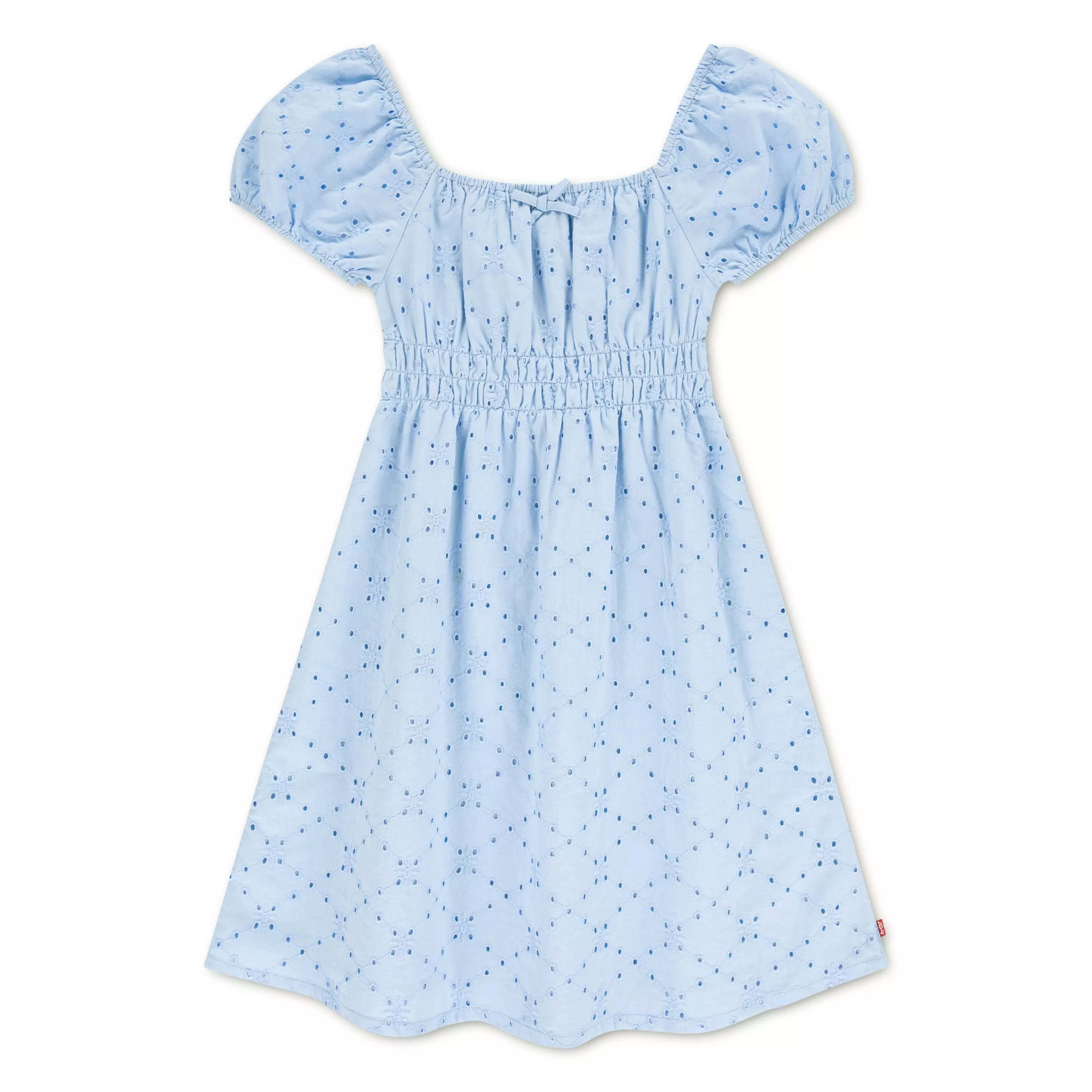 Levi's Big Girls' Eyelet Short Sleeve Dress - Light Blue - LIGHT BLUE