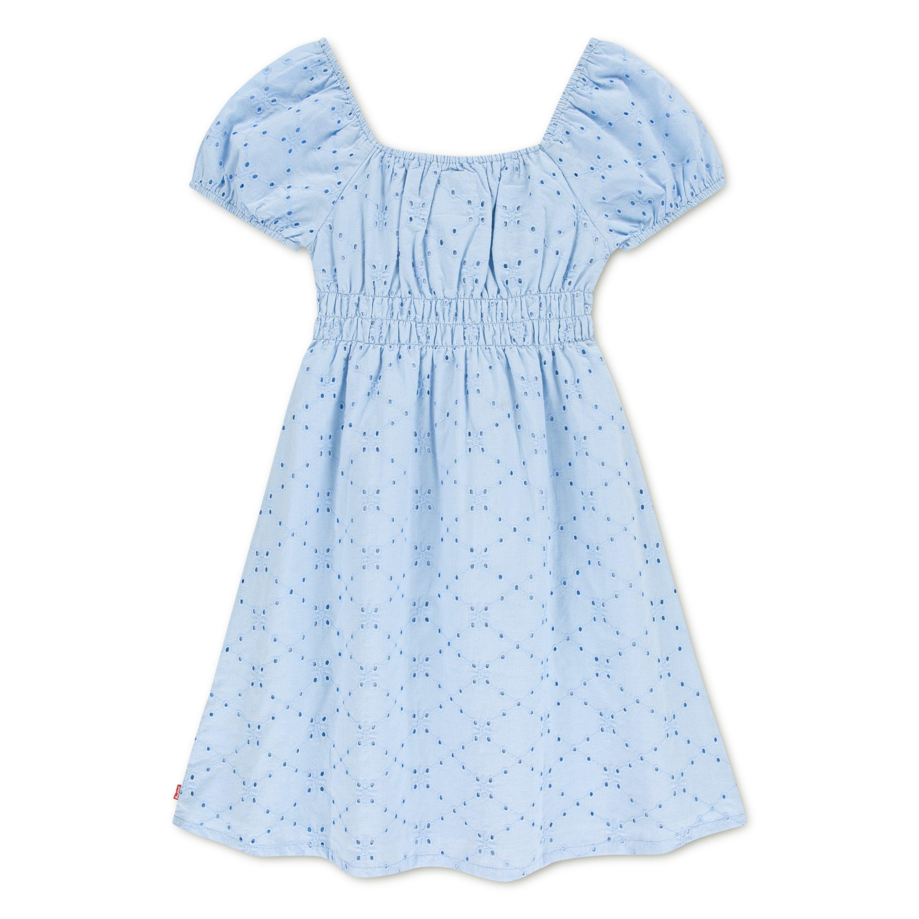 Levi's Eyelet Short Sleeve Big Girls' Light Blue Dress