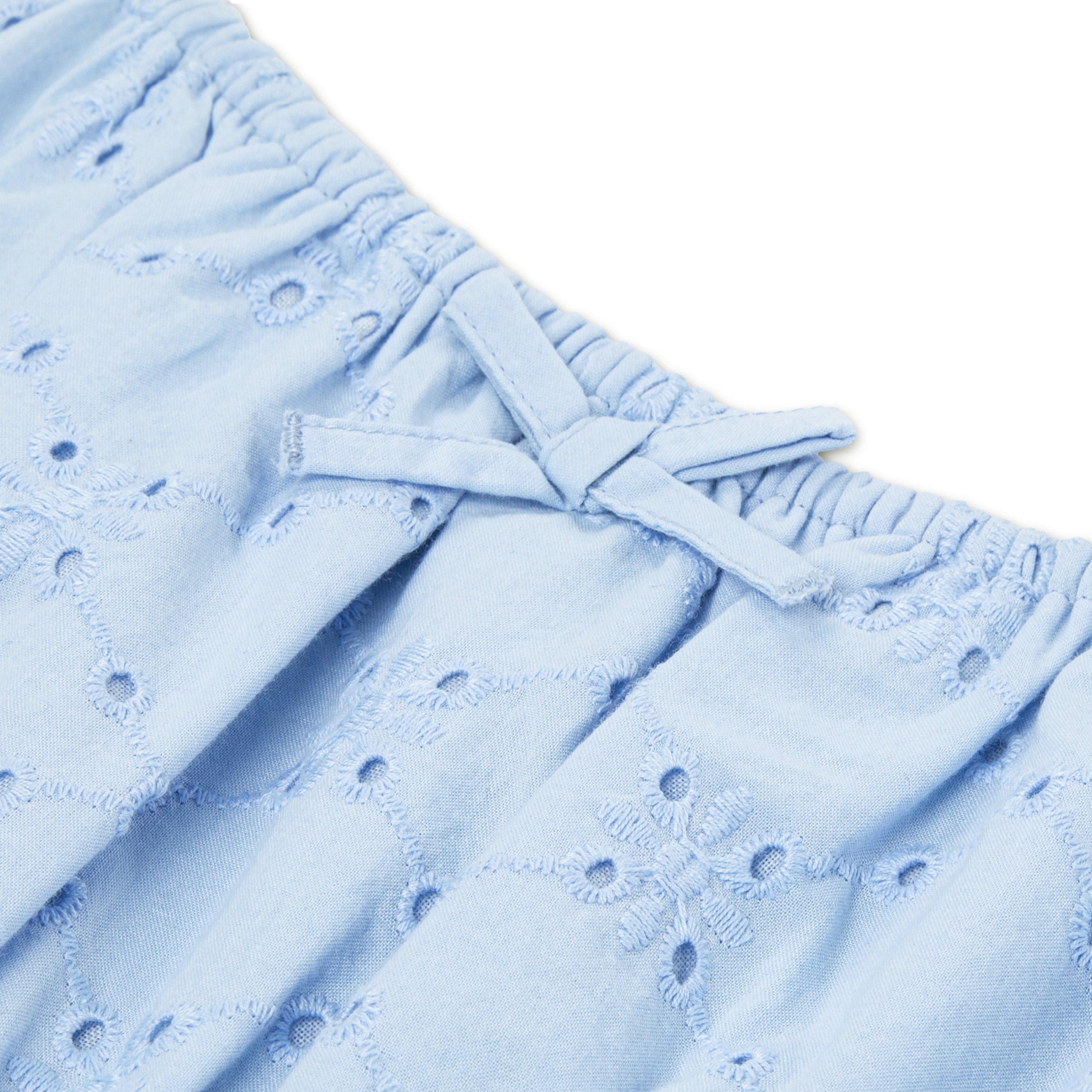 Levi's Eyelet Short Sleeve Big Girls' Light Blue Dress