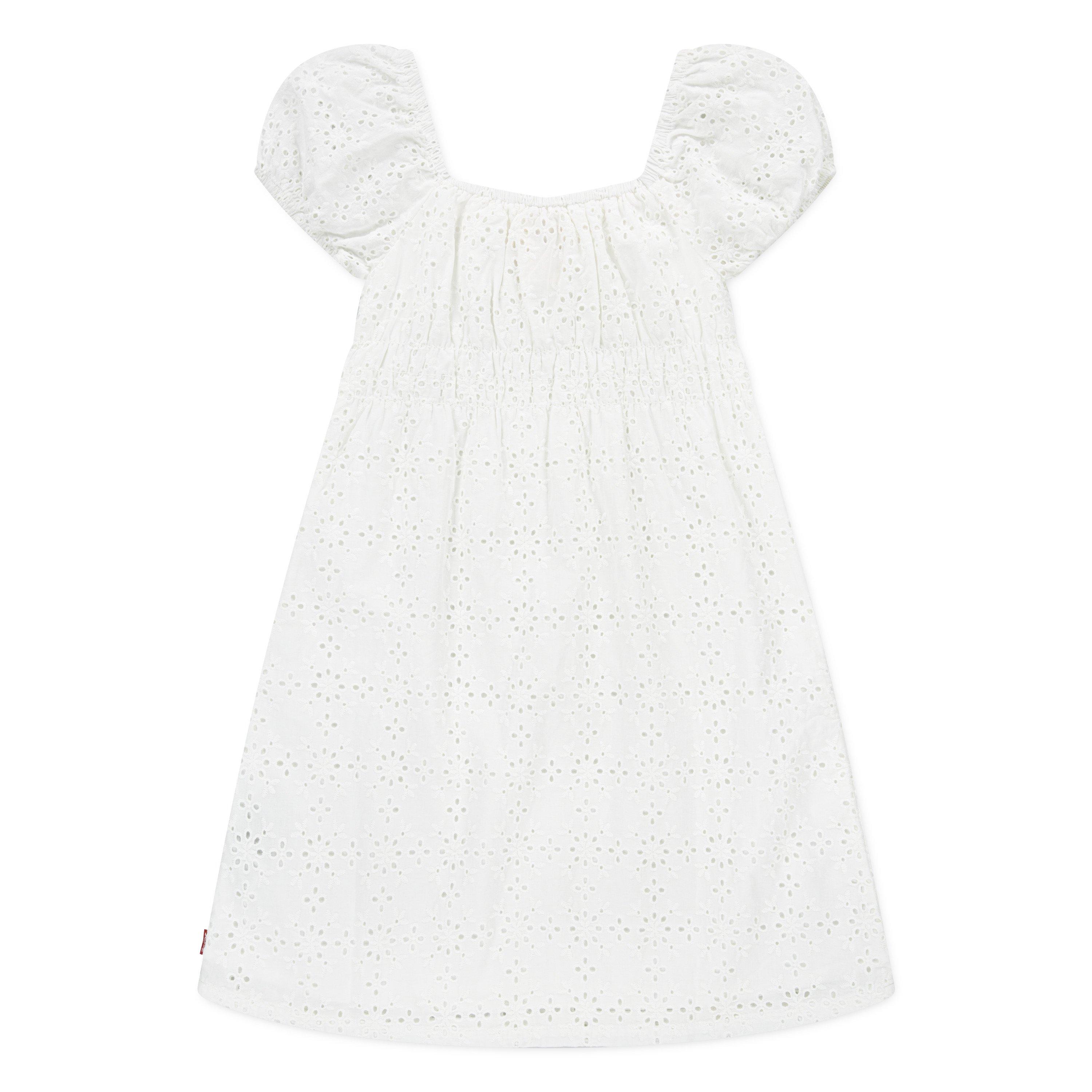Levi's Eyelet Short Sleeve Little Girls' White Dress