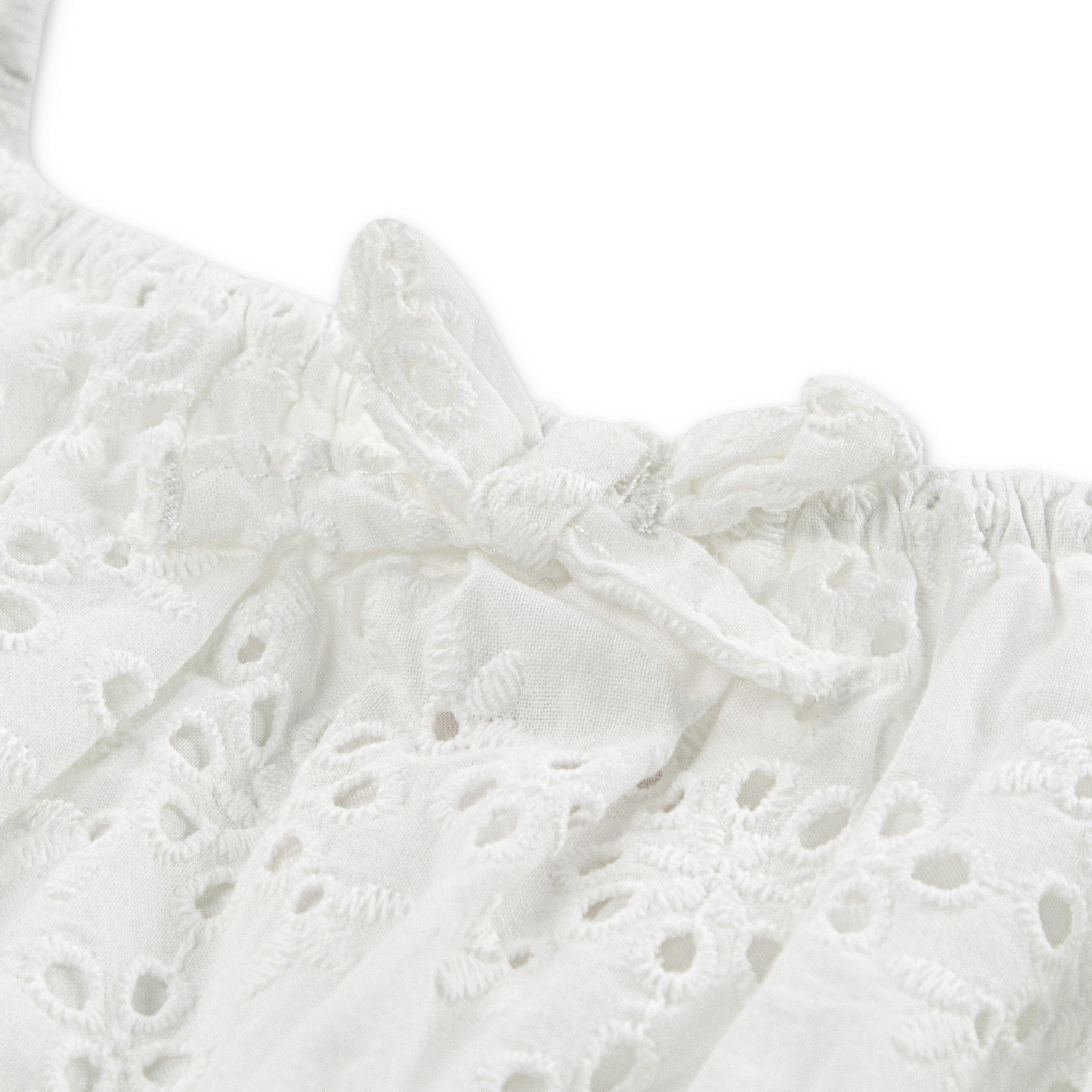 Levi's Eyelet Short Sleeve Little Girls' White Dress