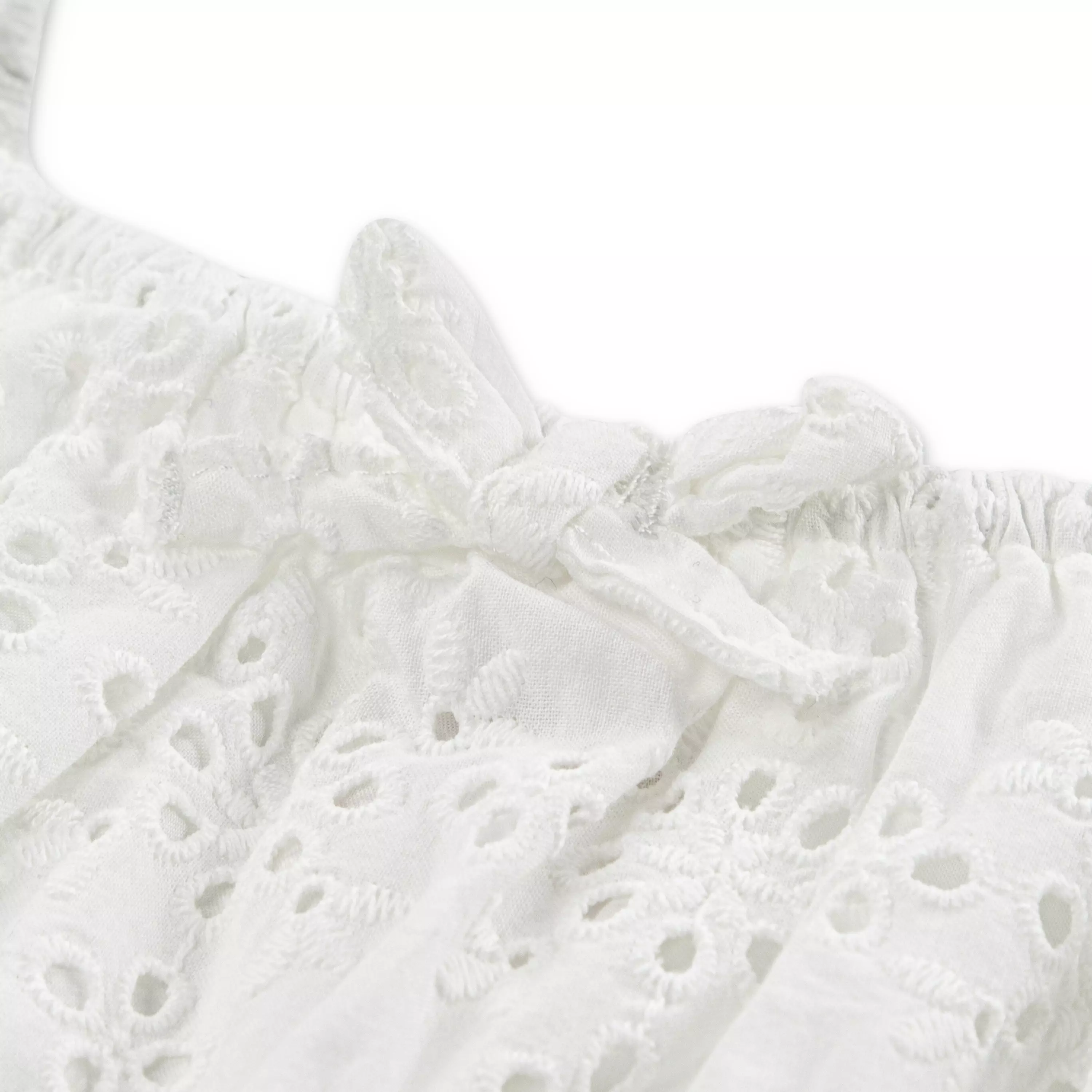 Levi's Little Girls' Eyelet Short Sleeve Dress - White - WHITE