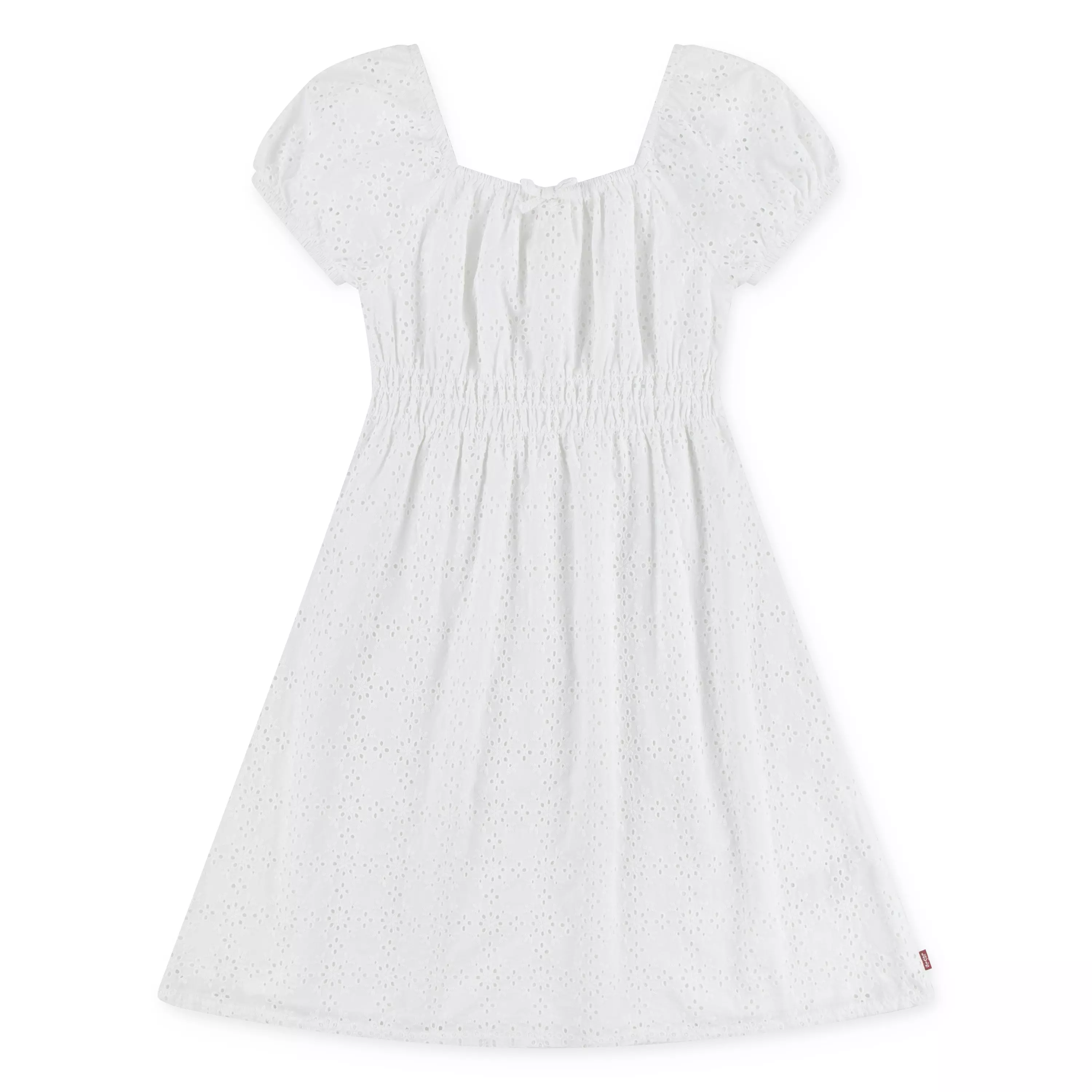 Levi's Big Girls' Eyelet Short Sleeve Dress - White - WHITE