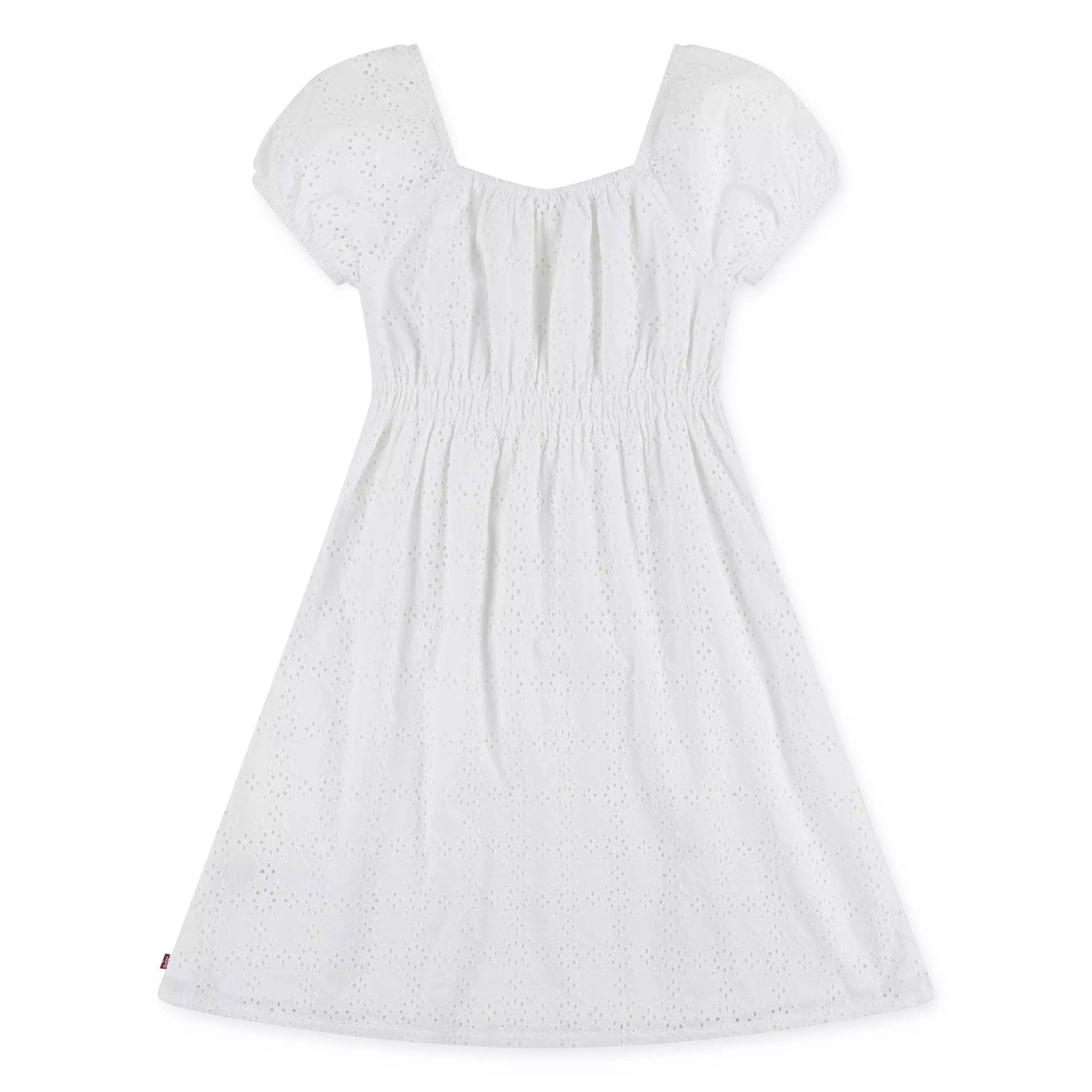 Levi's Big Girls' Eyelet Short Sleeve Dress - White - WHITE