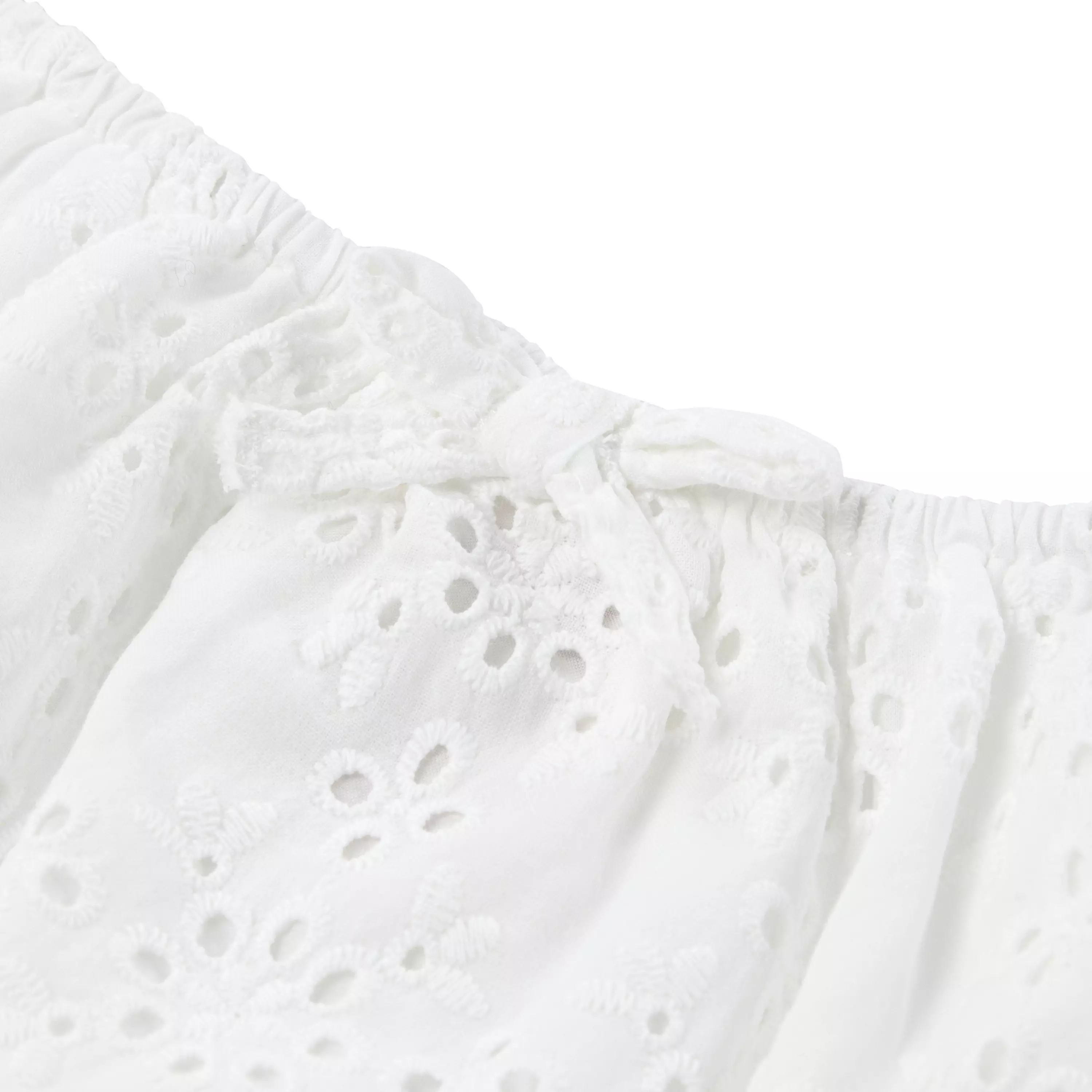 Levi's Big Girls' Eyelet Short Sleeve Dress - White - WHITE