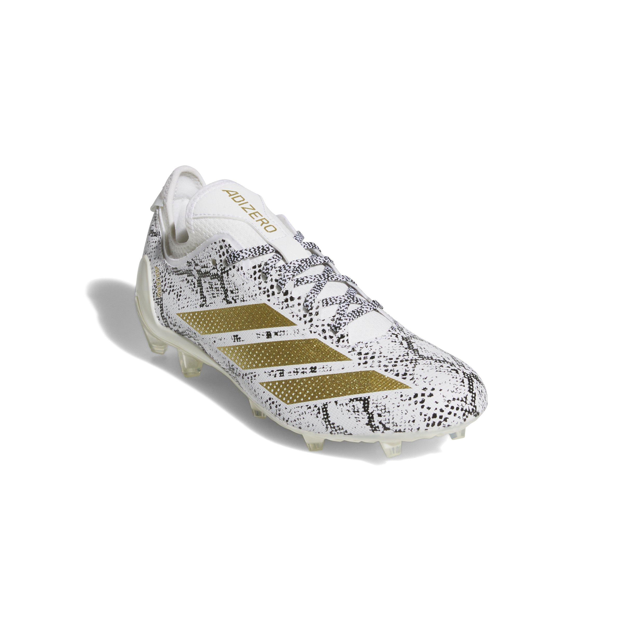 adidas Adizero Electric.1 "Ftwr White/Gold Metallic/Core Black" Men's Football Cleat - WHITE/GOLD/BLACK Thumbnail View 3