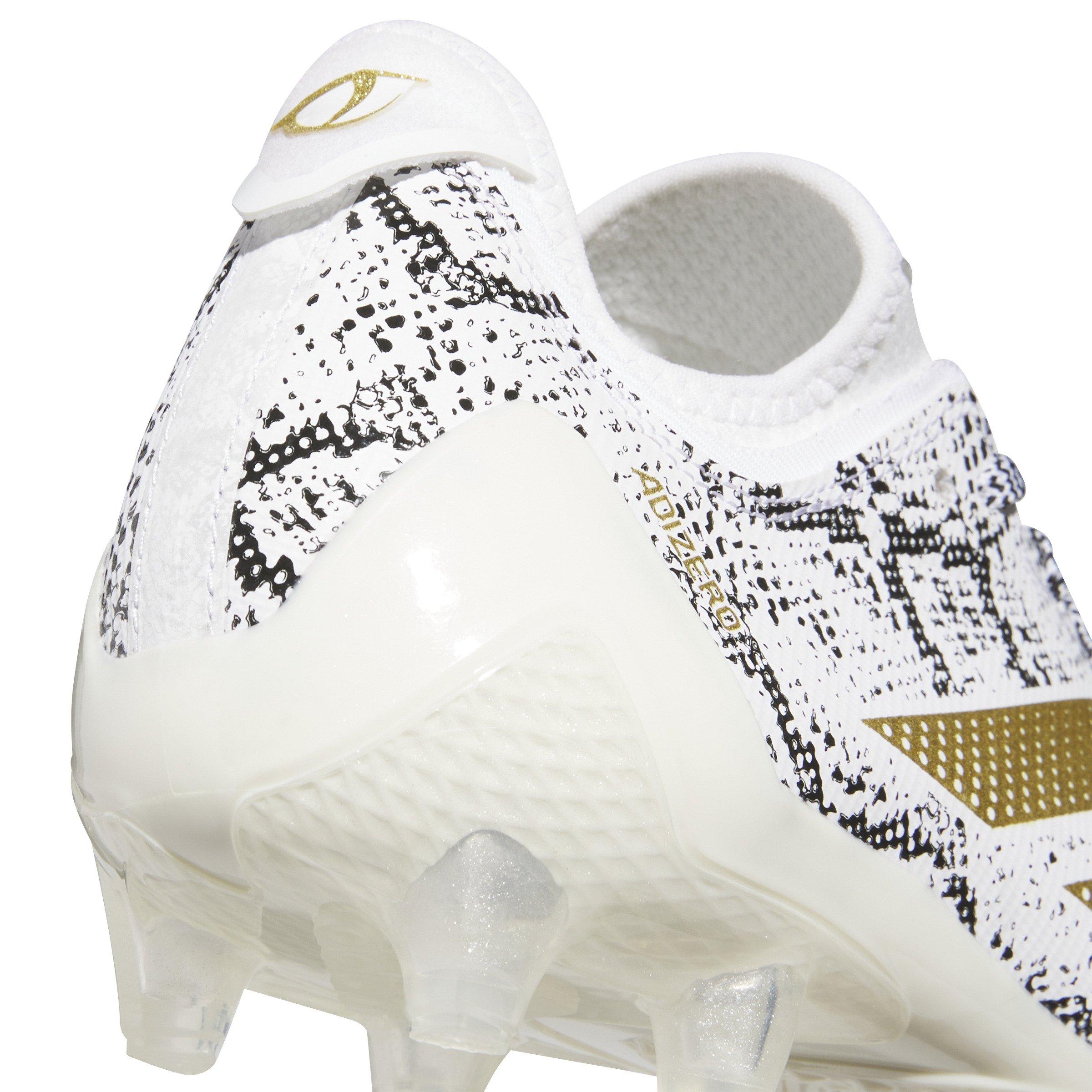 adidas Adizero Electric.1 "Ftwr White/Gold Metallic/Core Black" Men's Football Cleat - WHITE/GOLD/BLACK Thumbnail View 6