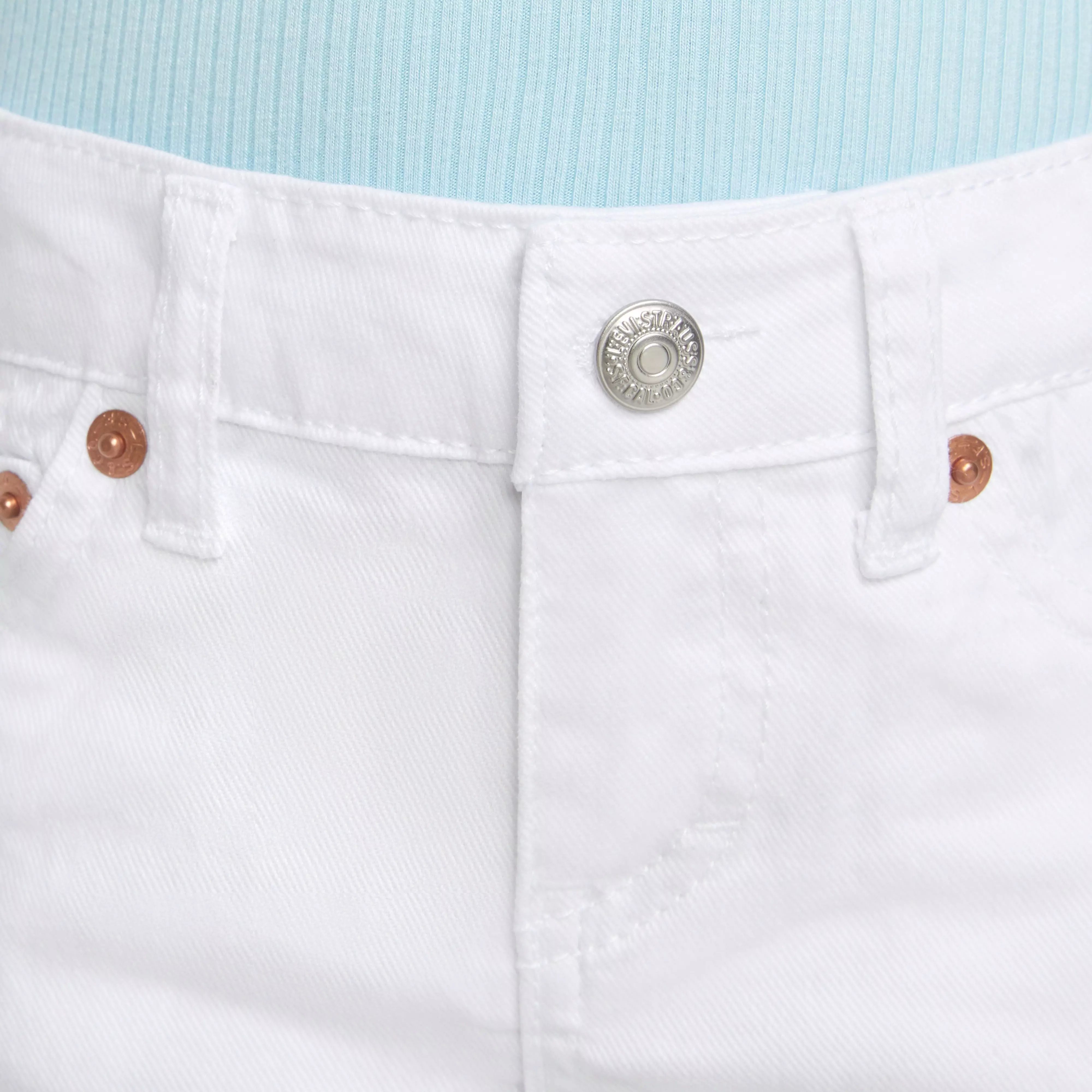 Levi's Toddler Girls' Girlfriend Fit Roll-Up White Wash Shorty Shorts Denim - WHITE