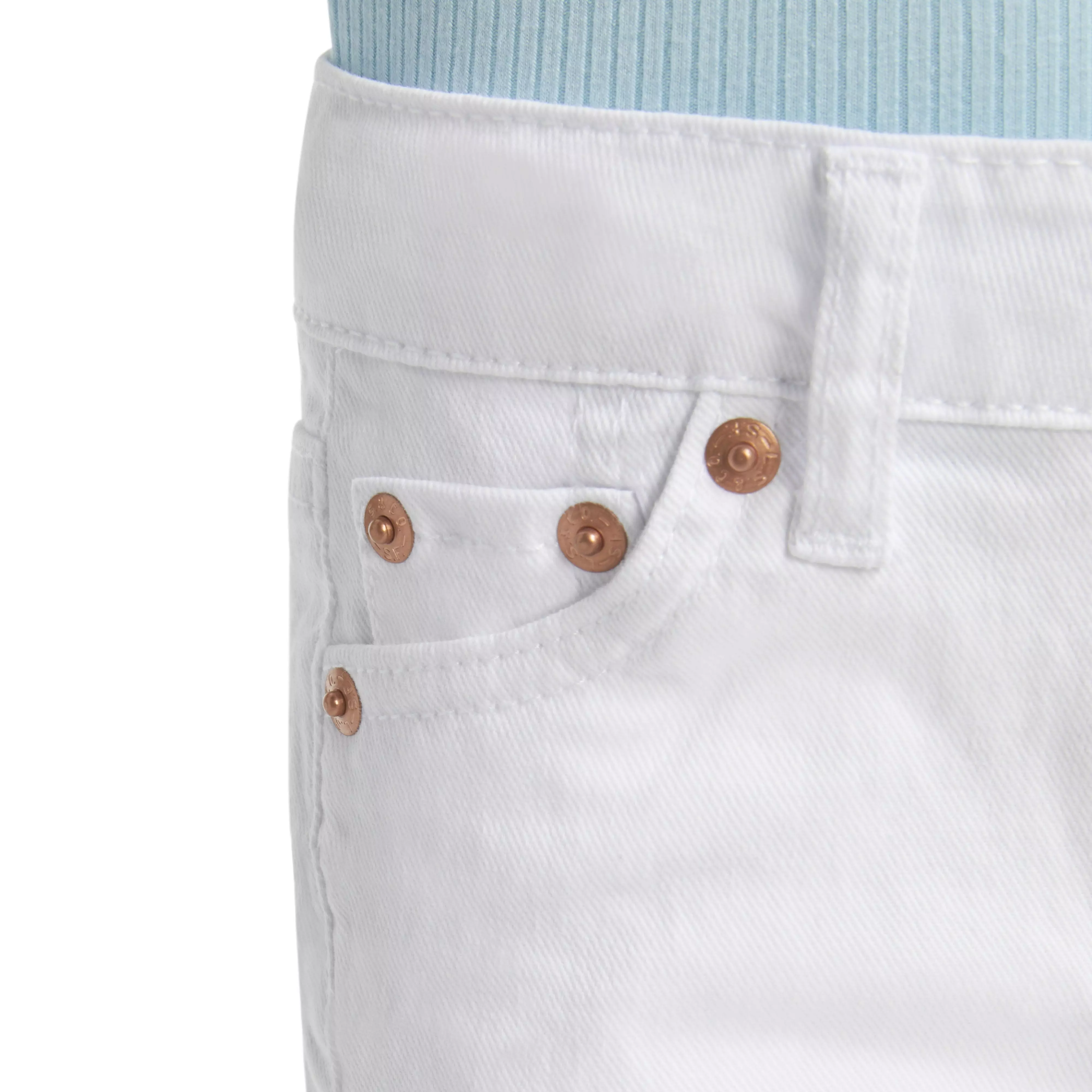 Levi's Toddler Girls' Girlfriend Fit Roll-Up White Wash Denim Shorty Shorts - WHITE