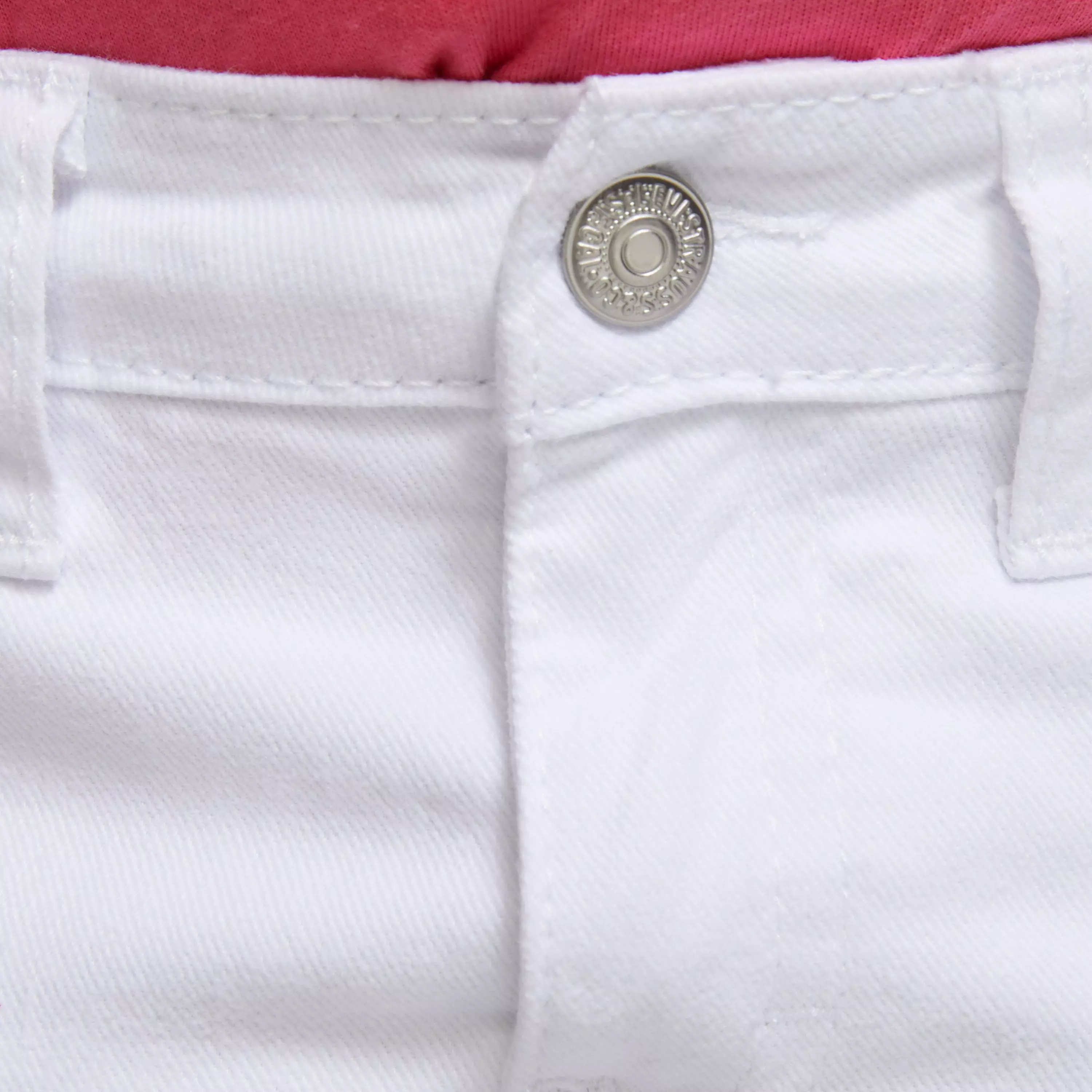 Levi's Little Girls' Girlfriend Fit Roll-Up White Wash Shorty Shorts Denim - WHITE