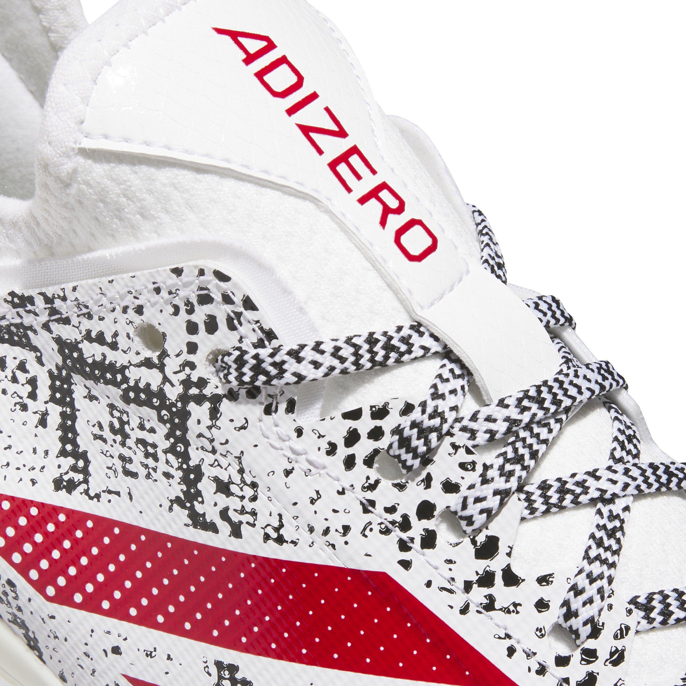 adidas Adizero Electric.1 "Ftwr White/Team Power Red 2/Core Black" Men's Football Cleat - WHITE/RED/BLACK Thumbnail View 5