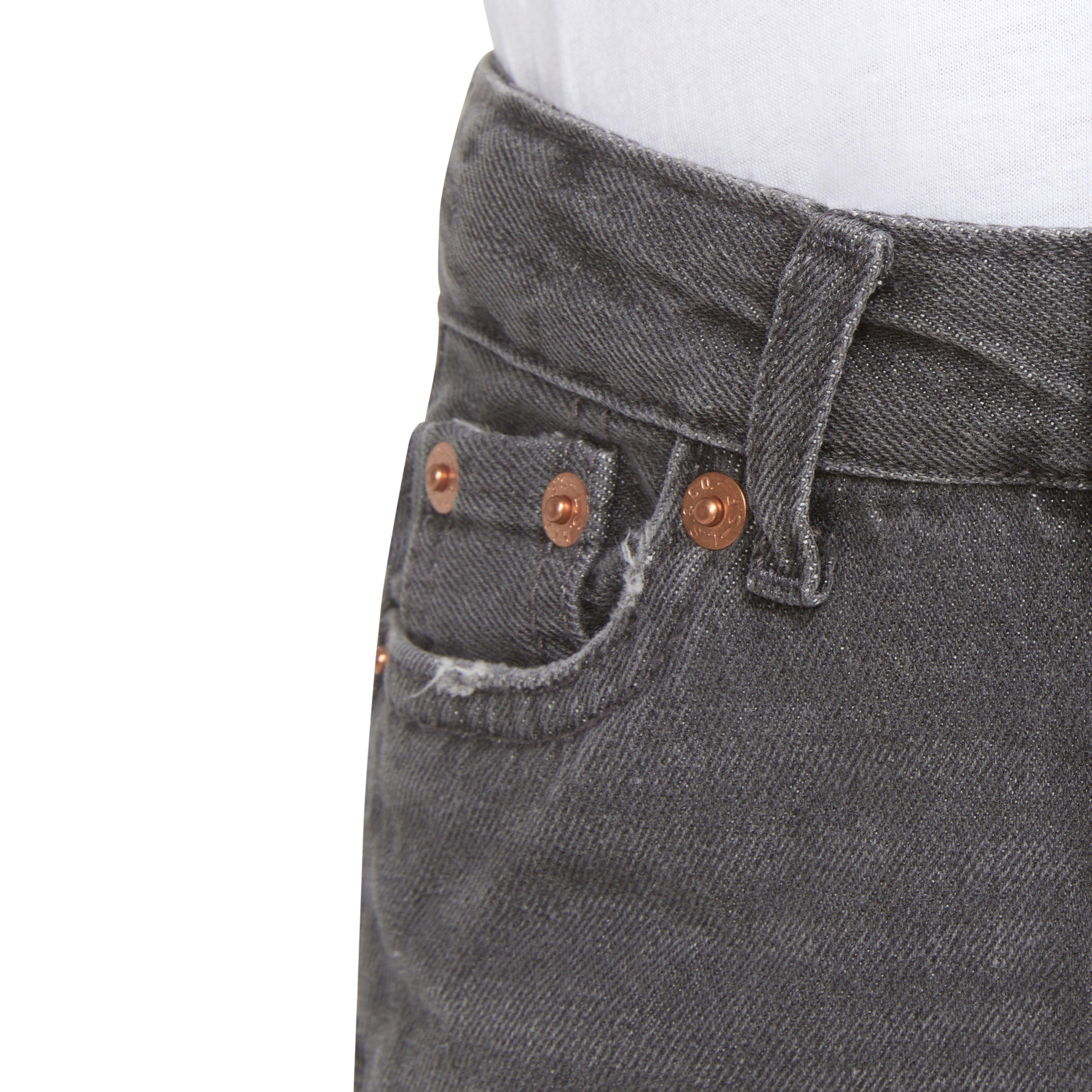 Levi's Toddler Girls' Girlfriend Fit Roll-Up Grey Wash Denim Shorty Shorts - GREY Thumbnail View 5
