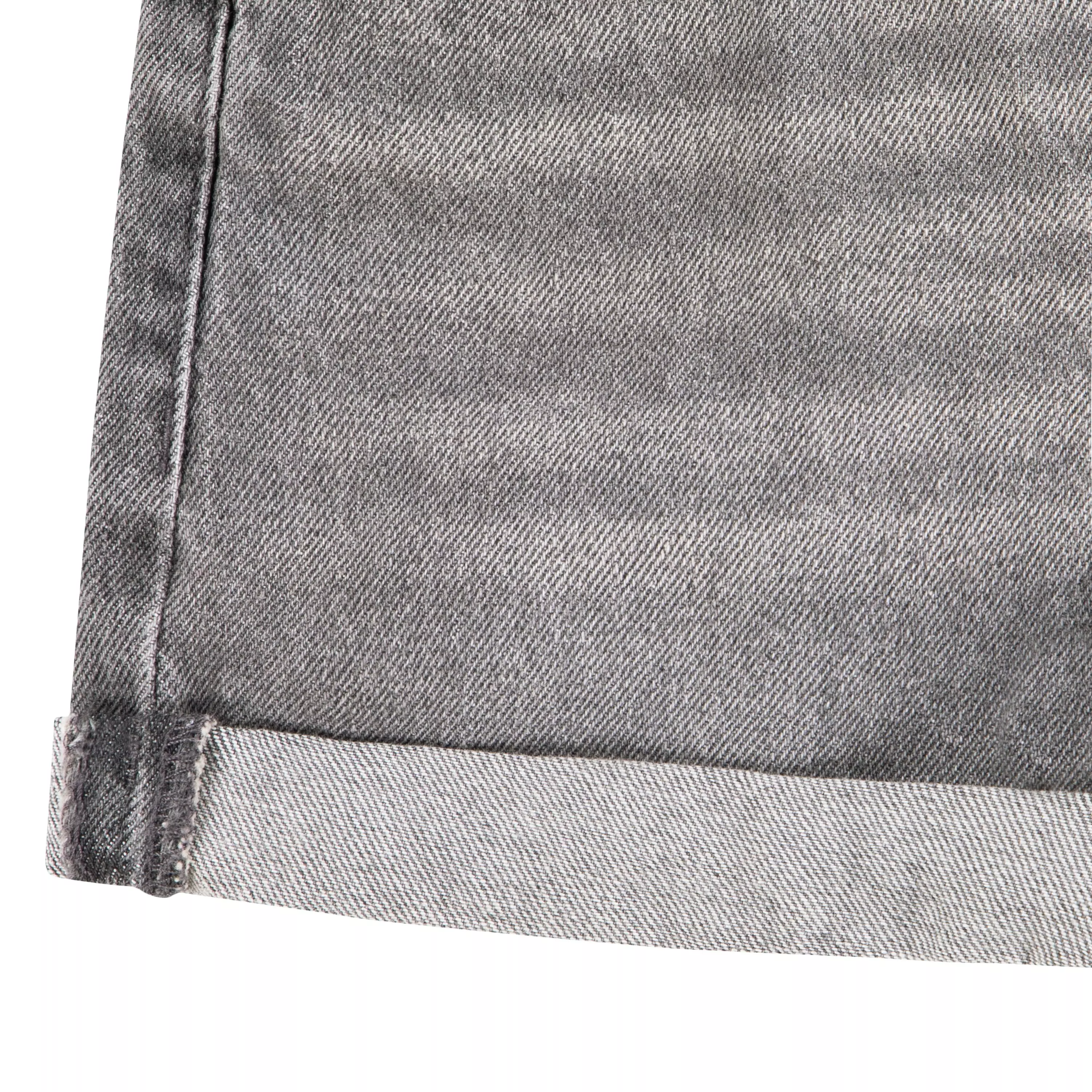 Levi's Little Girls' Girlfriend Fit Roll-Up Grey Wash Denim Shorty Shorts - GREY