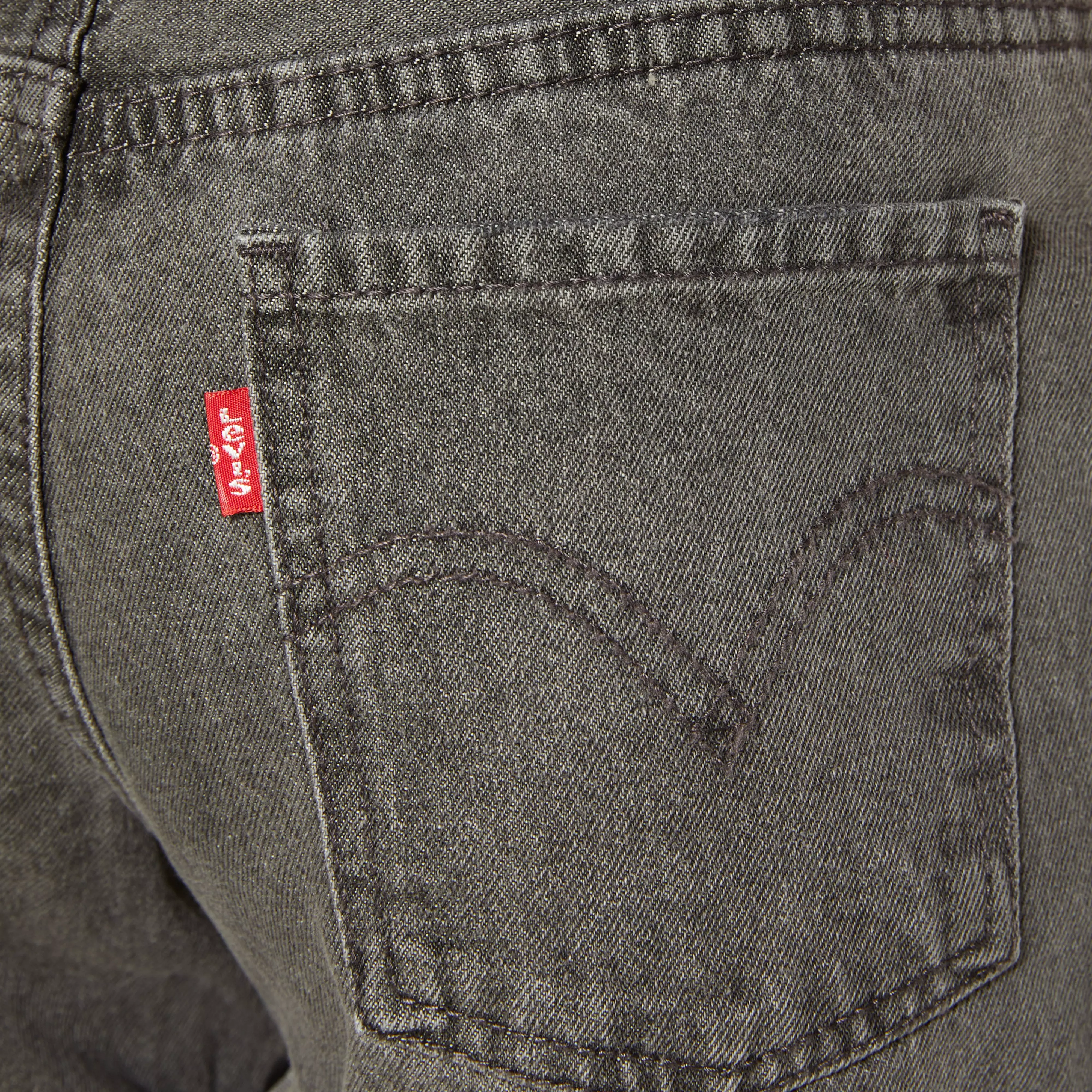 Levi's Big Girls' Girlfriend Fit Roll-Up Grey Wash Denim Shorty Shorts - GREY