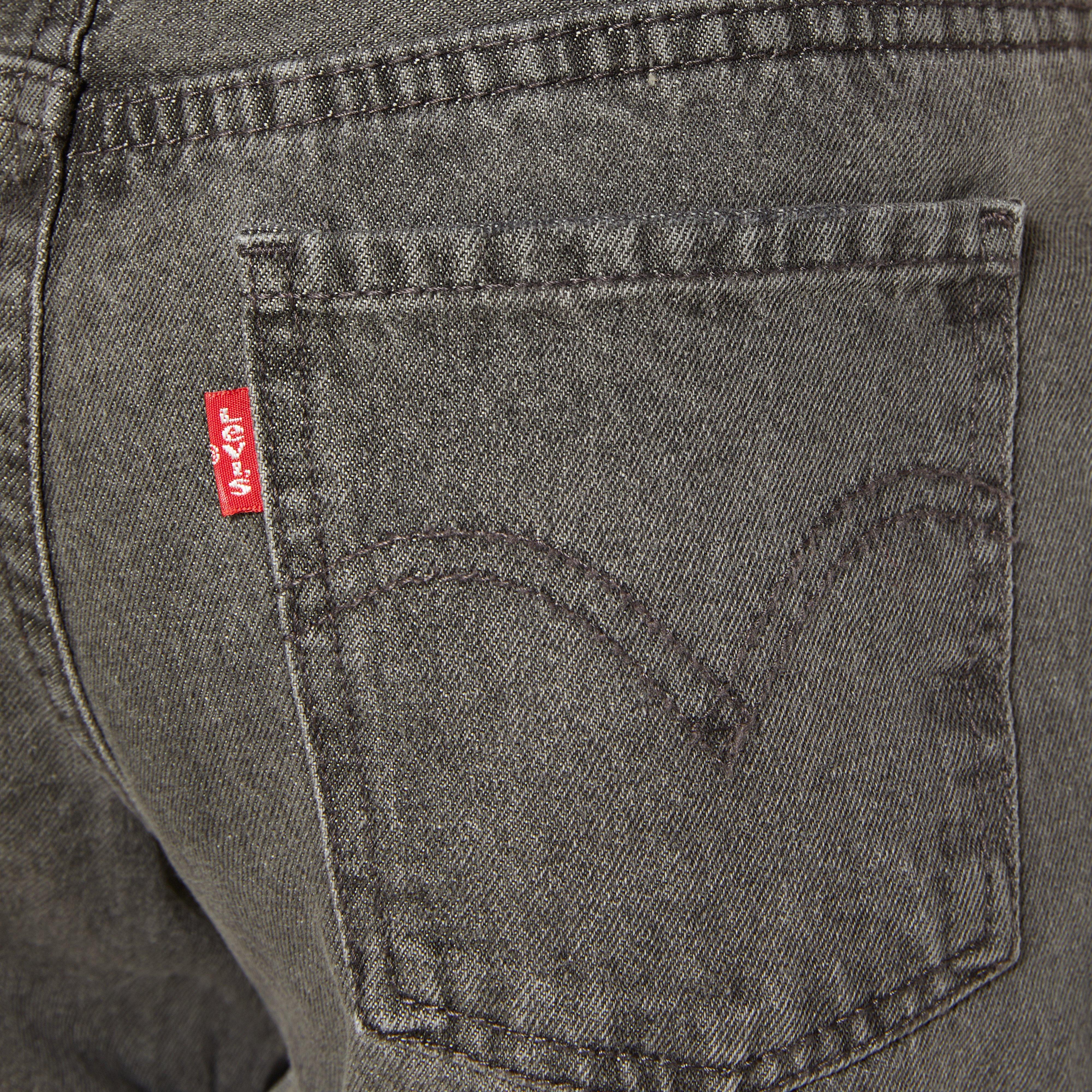 Levi's Girlfriend Fit Roll-Up Big Girls' Grey Wash Denim Shorty Shorts