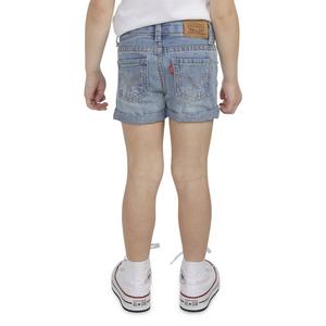 Levi's Toddler Girls' Girlfriend Fit Roll-Up Light Blue Wash Denim Shorty Shorts