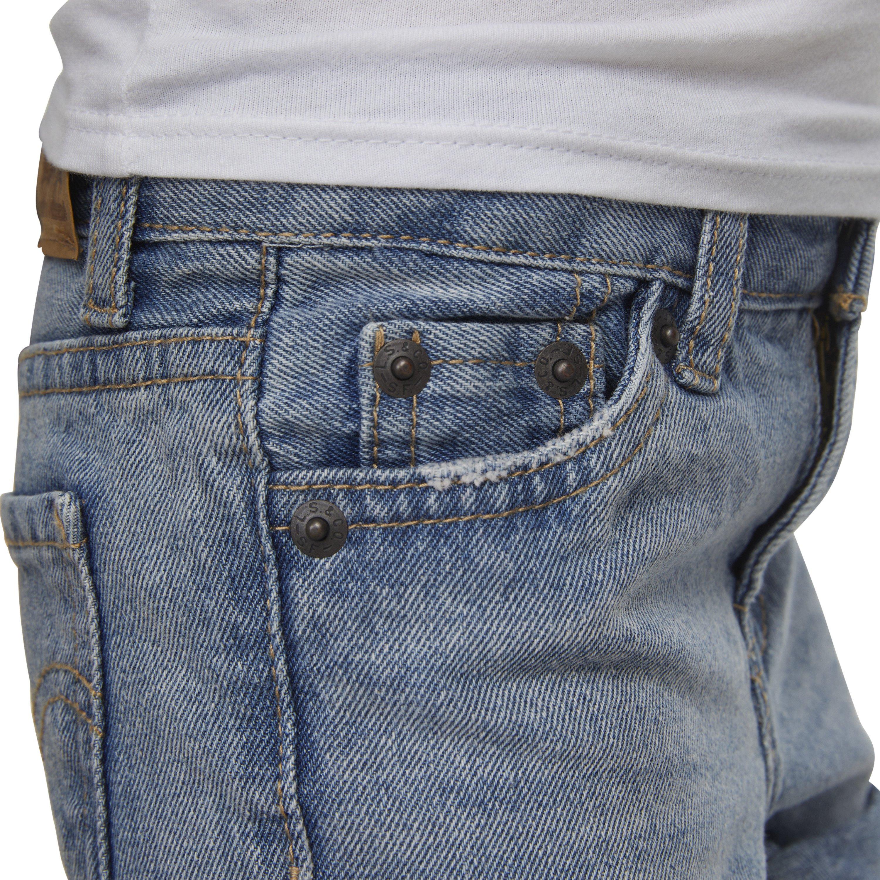 Levi's Girlfriend Fit Roll-Up Toddler Girls' Light Blue Wash Denim Shorty Shorts