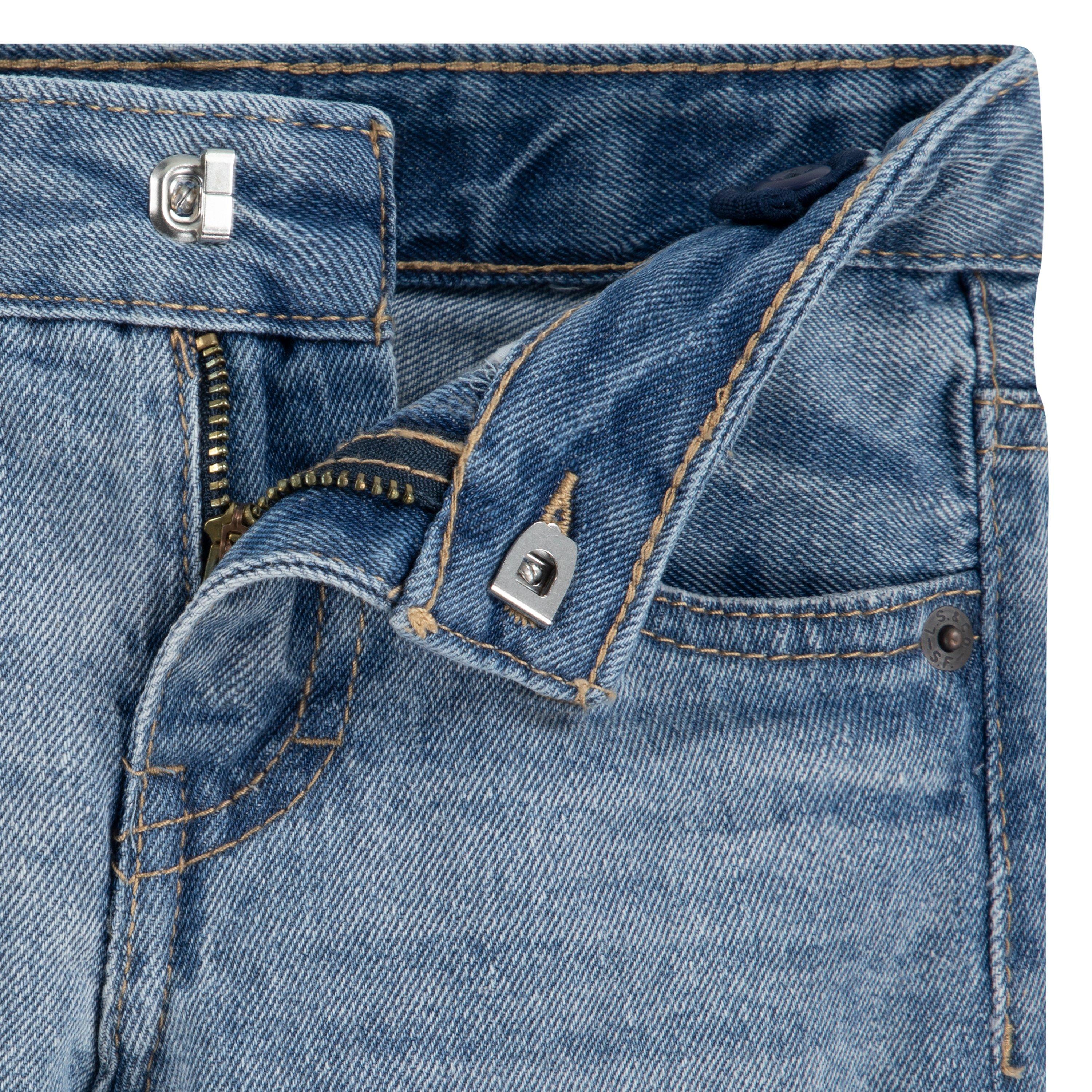 Levi's Toddler Girls' Girlfriend Fit Roll-Up Light Blue Wash Denim Shorty Shorts - AS SHOWN Thumbnail View 6