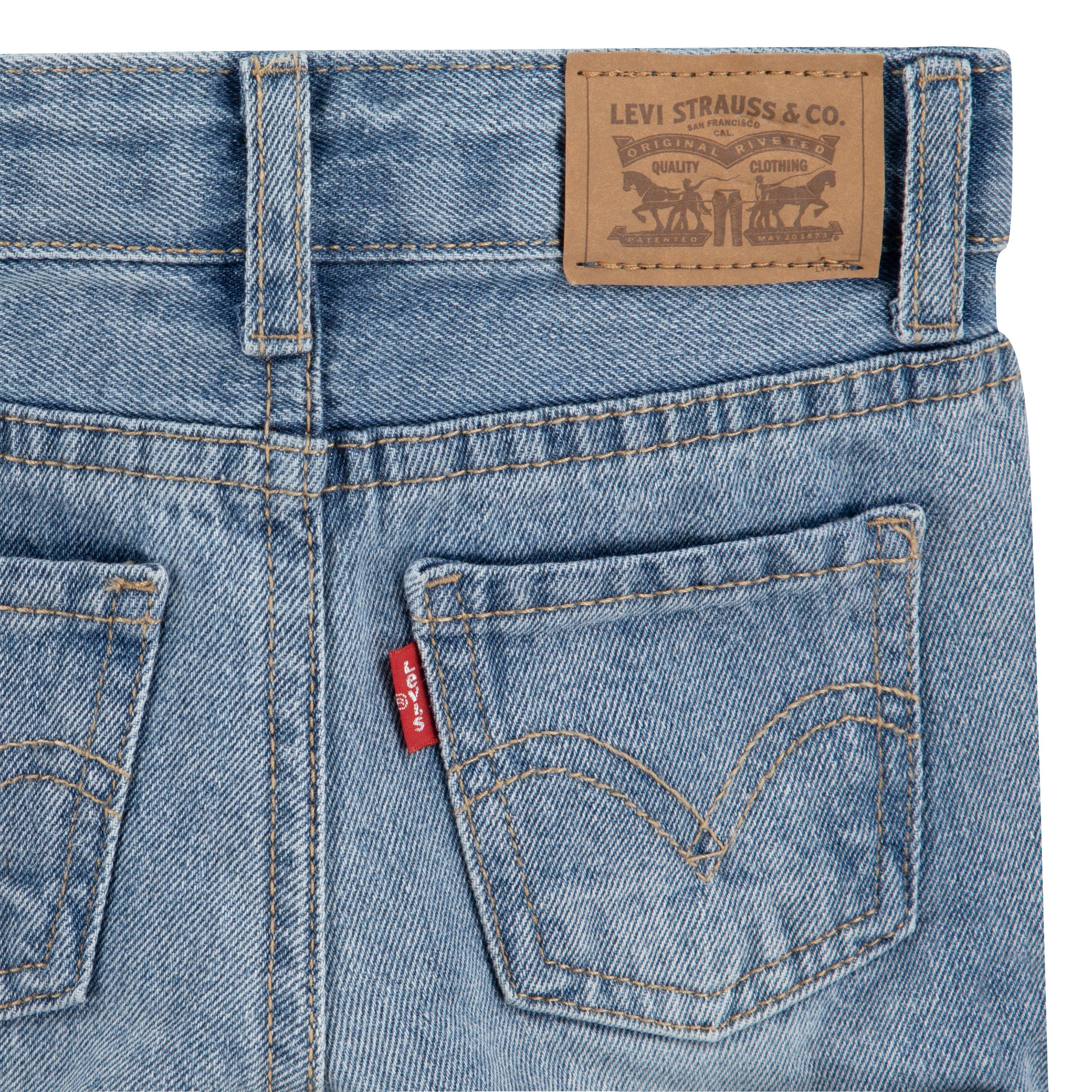 Levi's Girlfriend Fit Roll-Up Toddler Girls' Light Blue Wash Denim Shorty Shorts