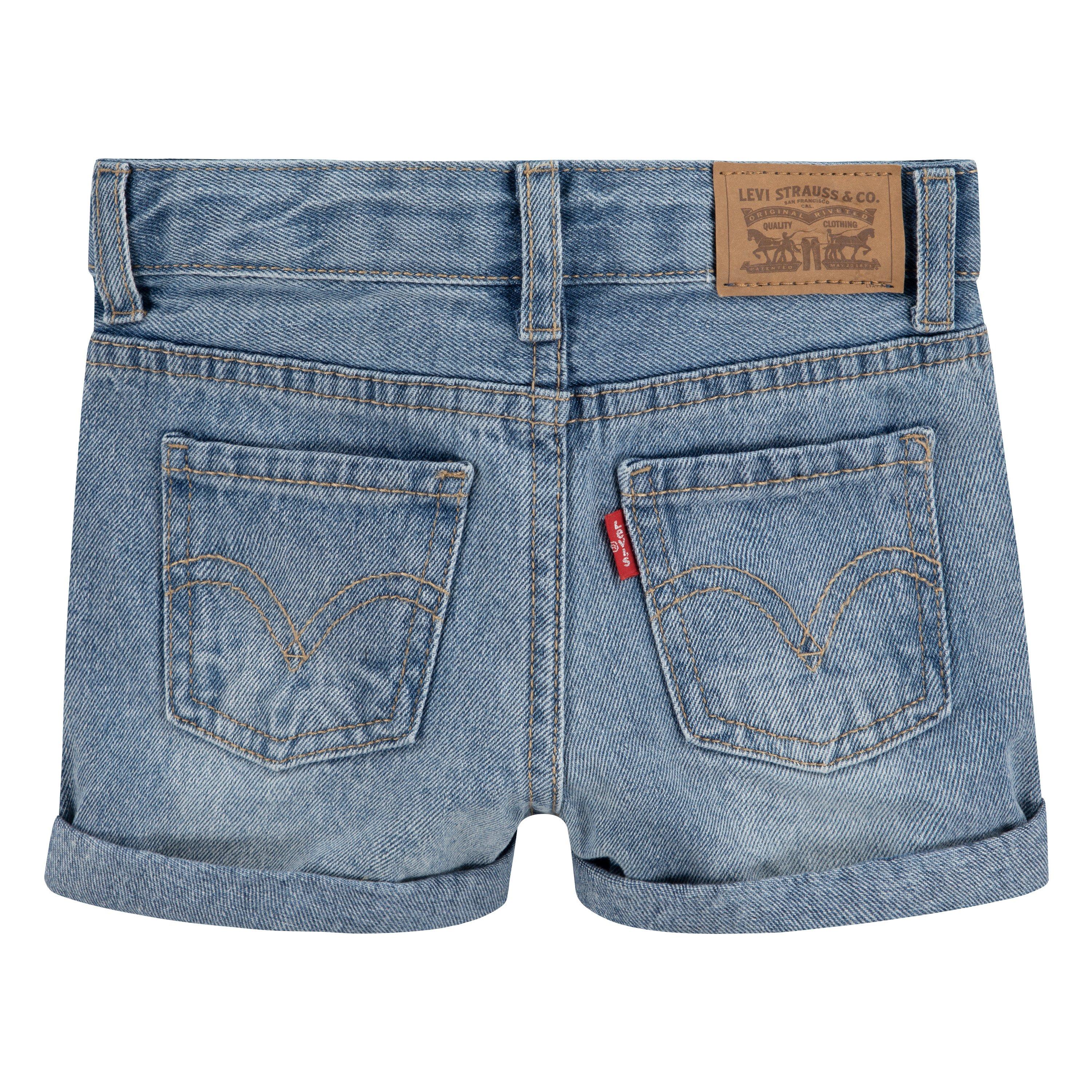 Levi's Toddler Girls' Girlfriend Fit Roll-Up Light Blue Wash Denim Shorty Shorts - AS SHOWN Thumbnail View 9