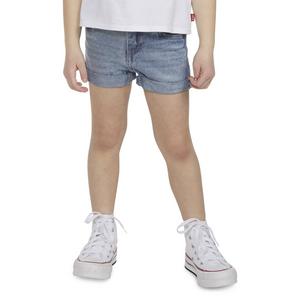 Levi's Toddler Girls' Girlfriend Fit Roll-Up Light Blue Wash Denim Shorty Shorts