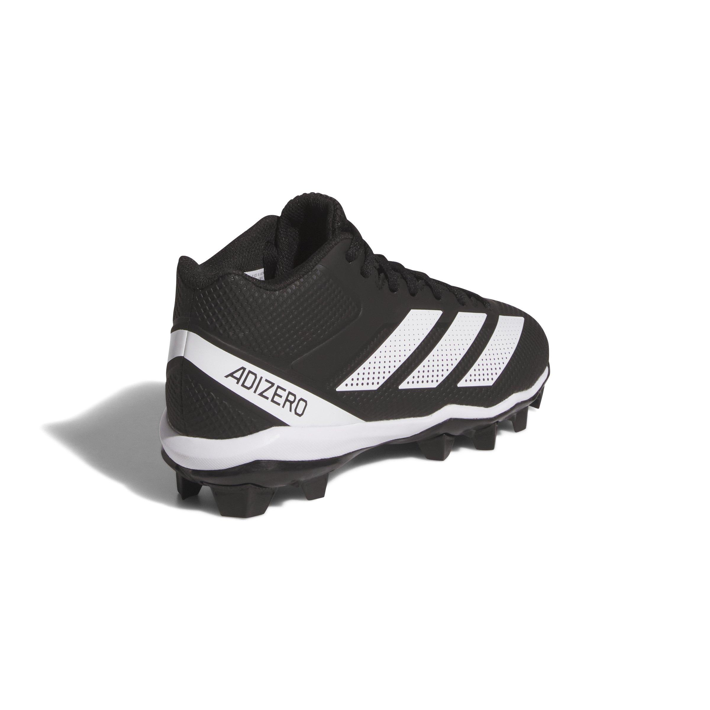 adidas Adizero Impact.2 Molded Rubber "Core Black/Cloud White" Grade School Kids' Football Cleat - BLACK/WHITE Thumbnail View 4