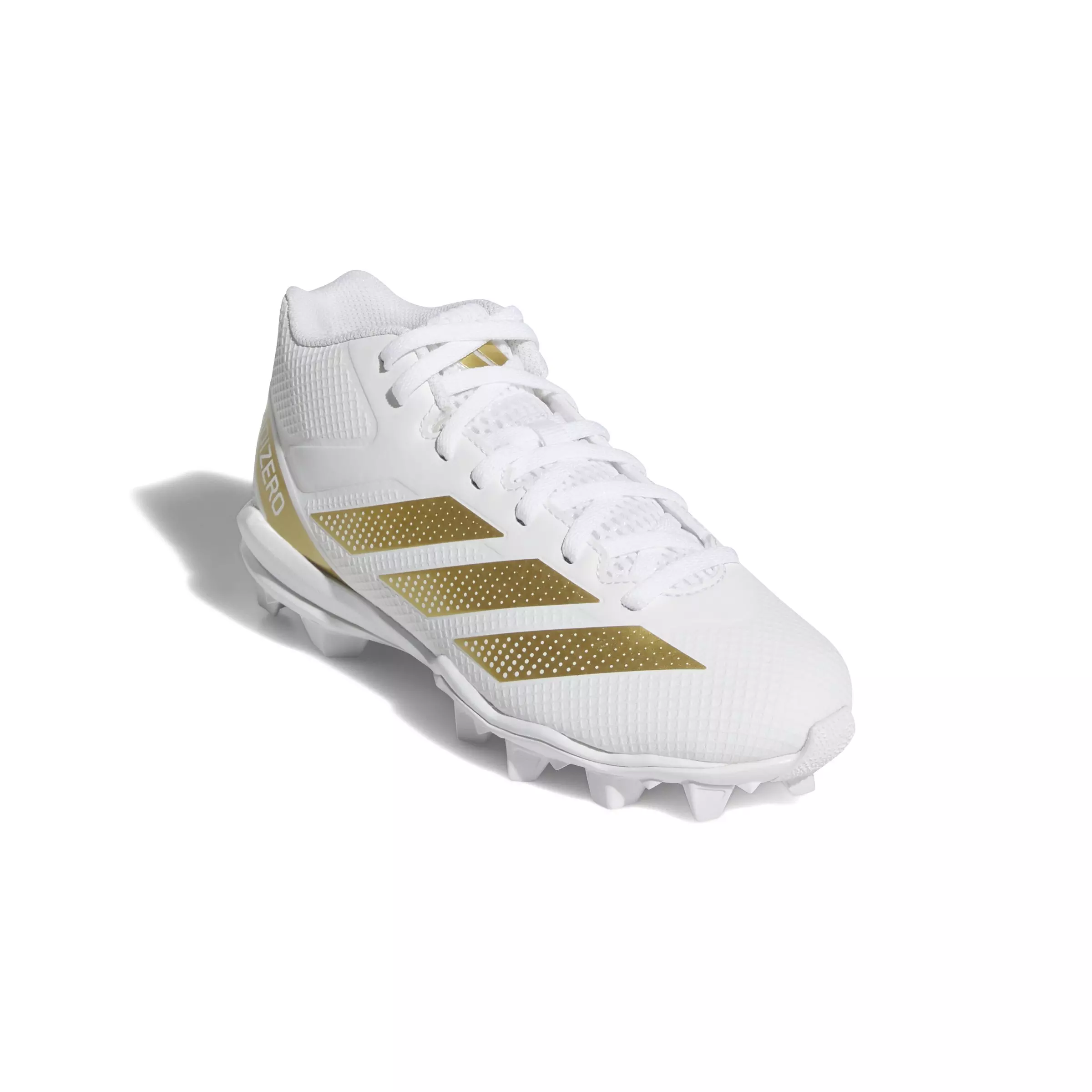 adidas Adizero Impact.2 Molded Rubber "Cloud White/Gold Metallic" Grade School Kids' Football Cleat - WHITE/GOLD