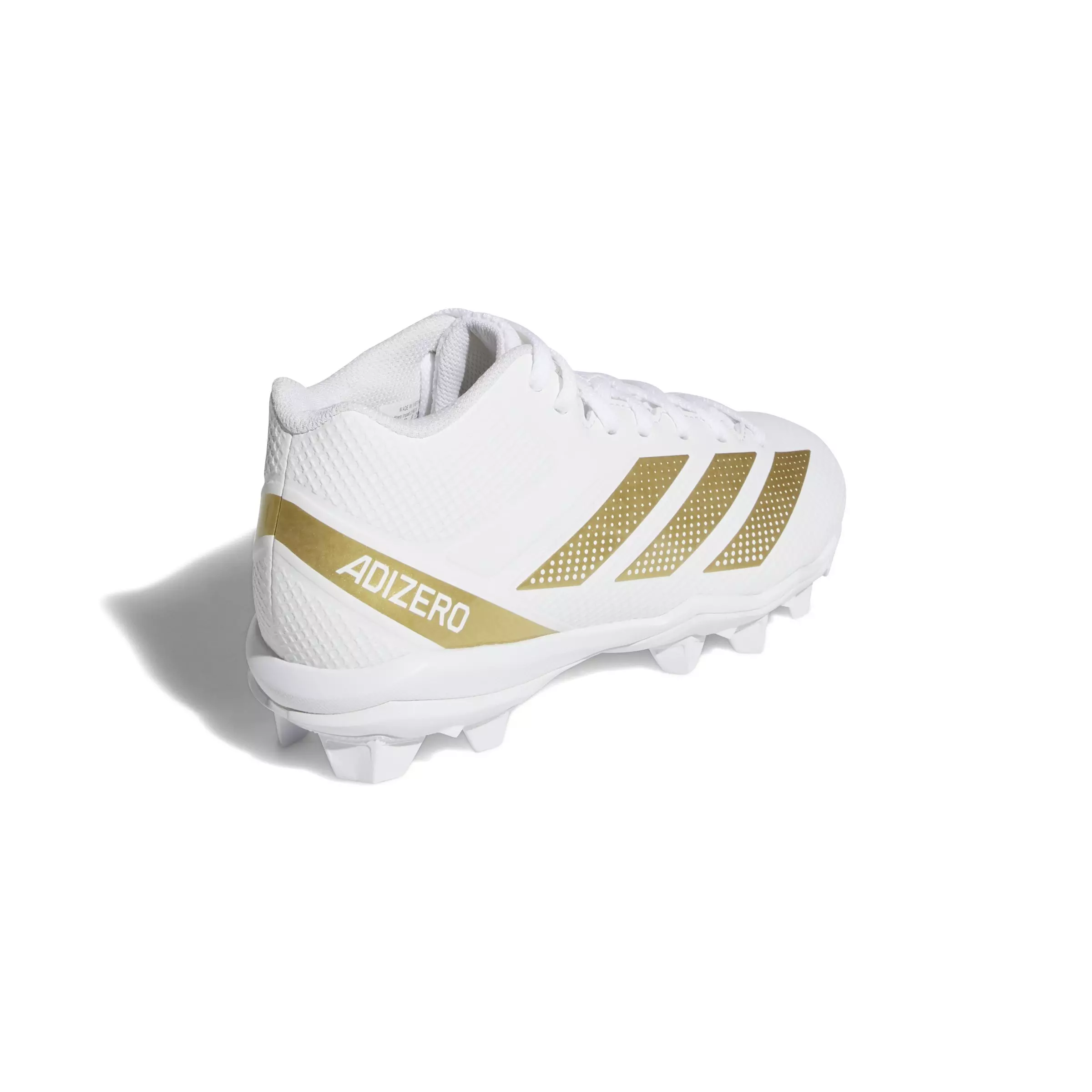 adidas Adizero Impact.2 Molded Rubber "Cloud White/Gold Metallic" Grade School Kids' Football Cleat - WHITE/GOLD