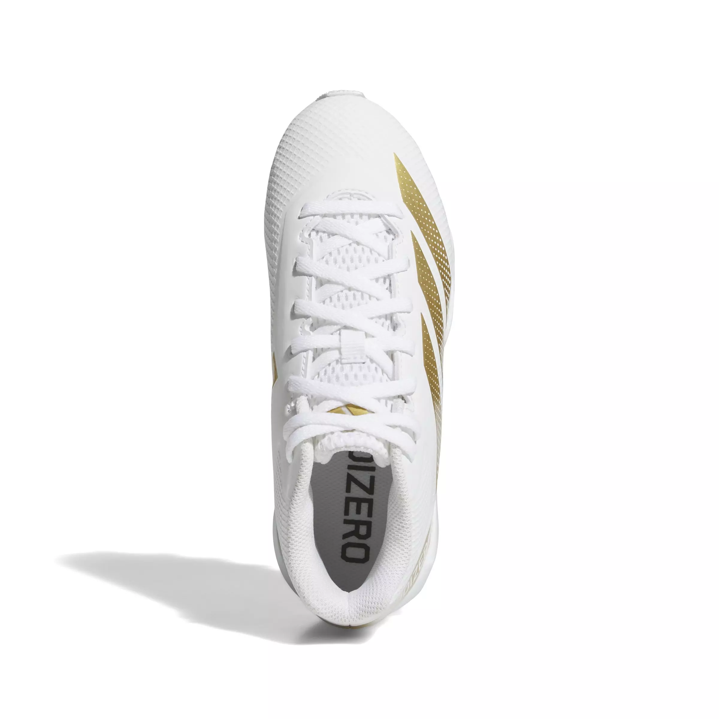 adidas Adizero Impact.2 Molded Rubber "Cloud White/Gold Metallic" Grade School Kids' Football Cleat - WHITE/GOLD
