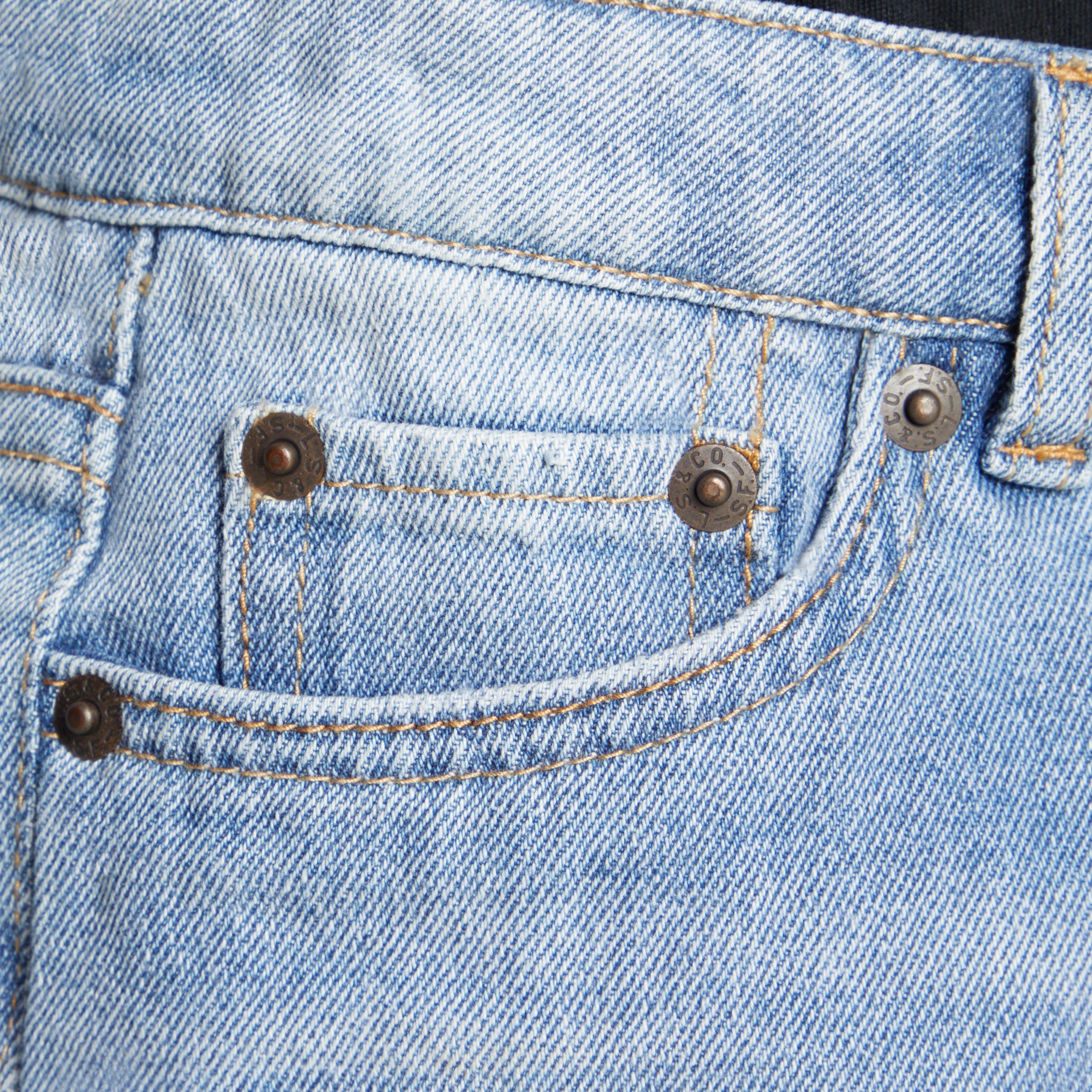 Levi's Girlfriend Fit Roll-Up Big Girls' Light Blue Wash Denim Shorty Shorts